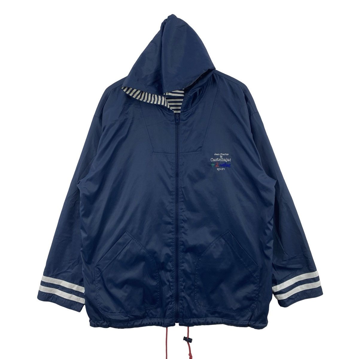 Vintage Vintage JC DE CASTELBAJAC Sport Hooded Jacket with Striped Size US L / EU 52-54 / 3 - 3 Thumbnail