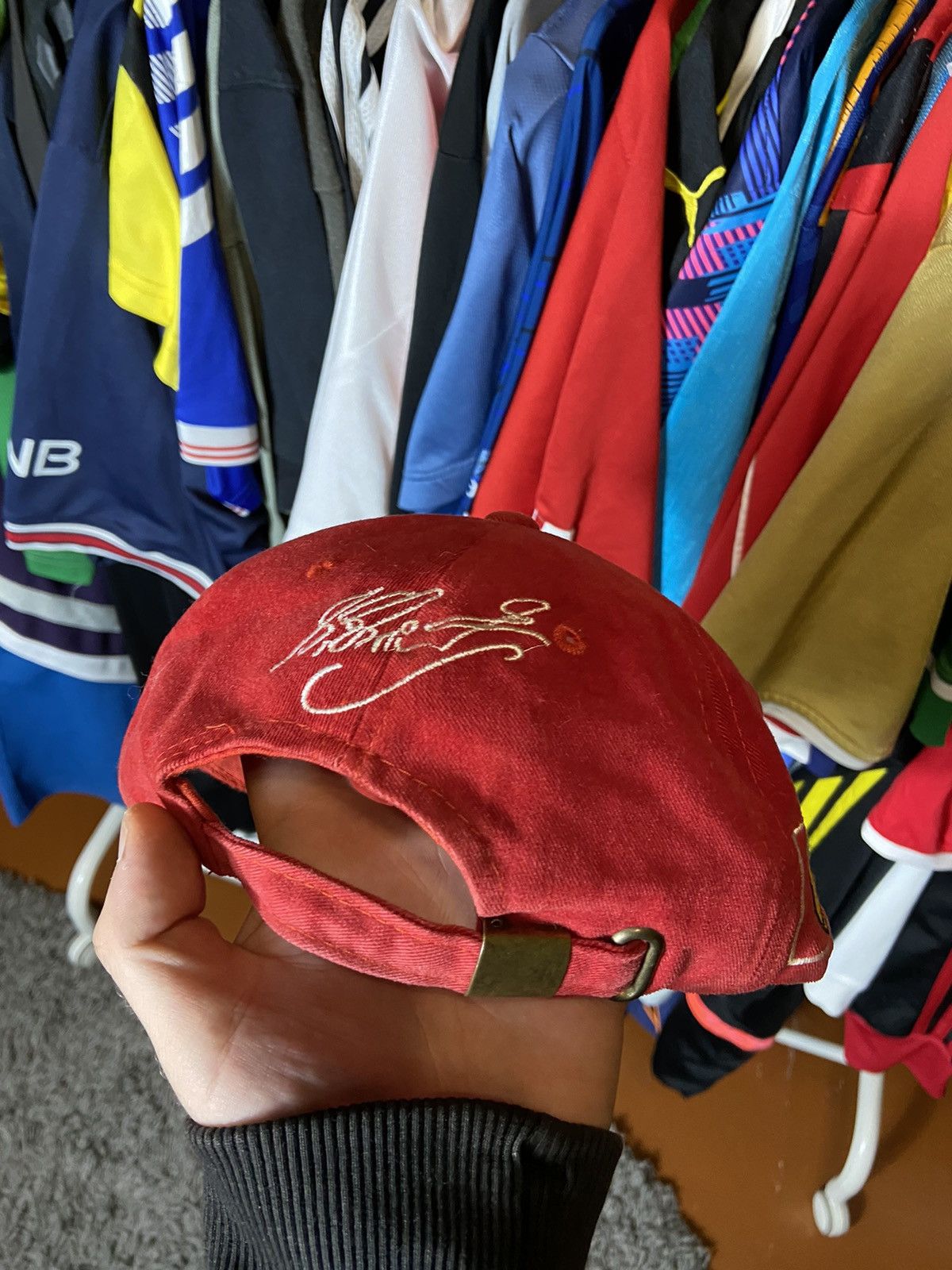 Ferrari × Vintage FERRARI GERMANY RACING NASCAR Y2K VELVET CAP MENS Size ONE SIZE - 5 Thumbnail