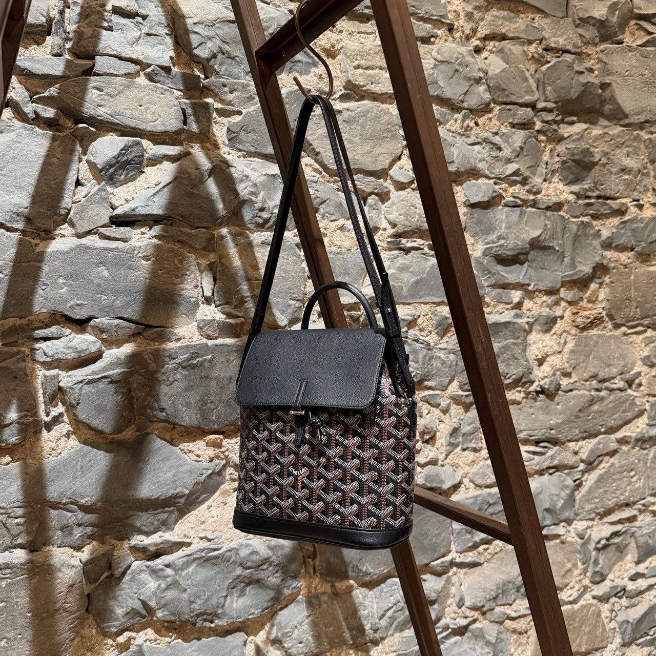 Goyard Goyard 2019 Black Goyardine Mini Alpin Convertible Backpack Size ONE SIZE - 10 Thumbnail