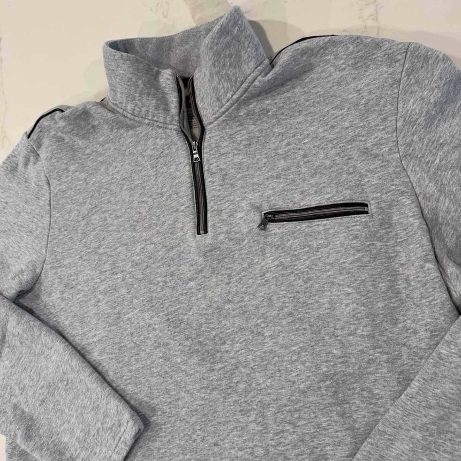 Alfani Alfani 1/4Zip Fleece Pullover Sweater MockNeck Mens XXL Gray Size US XXL / EU 58 / 5 - 2 Thumbnail