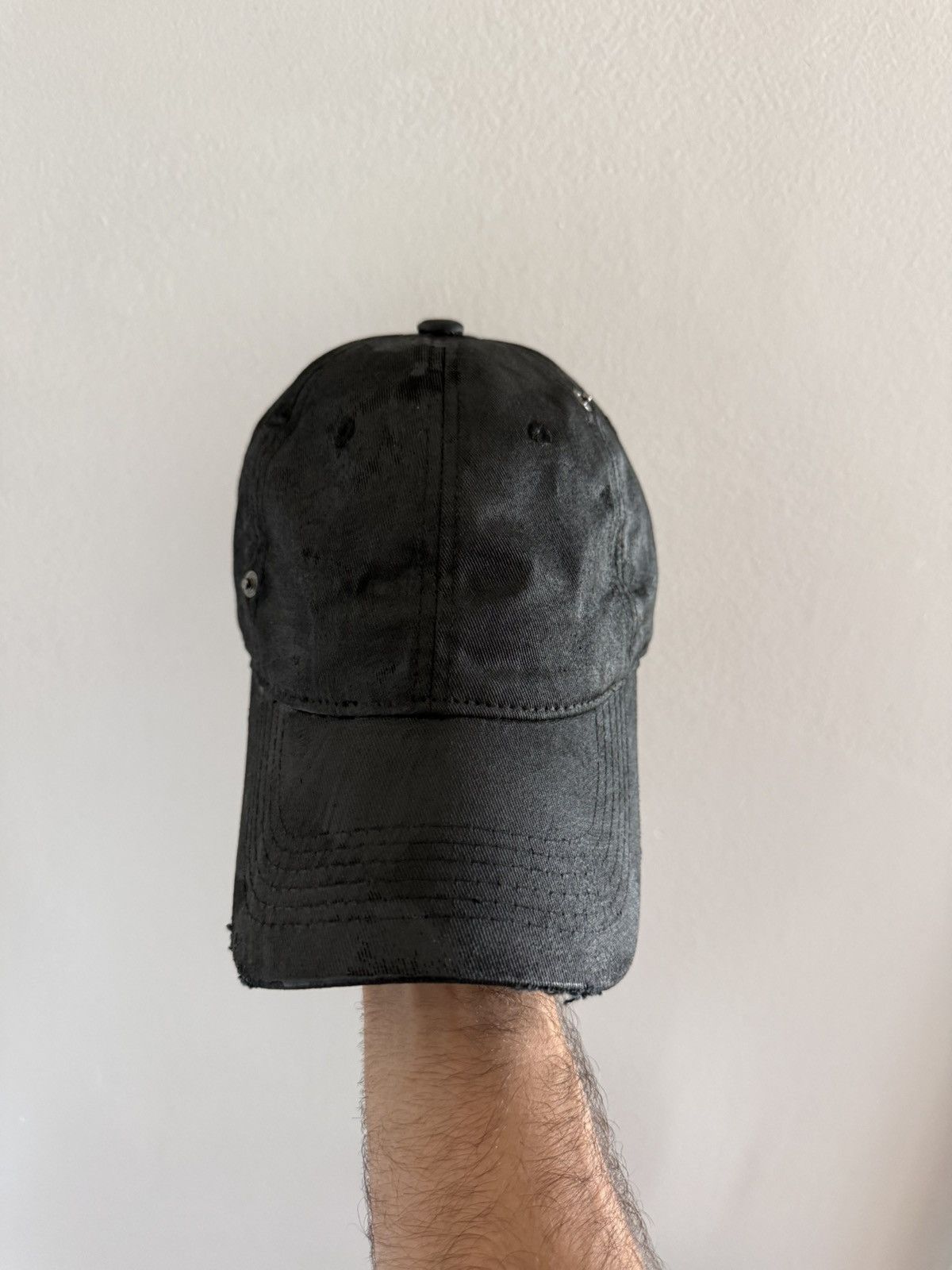 P.L.N. P.L.N. Oilskin Waxed Coated Cotton Distressed Cap/Hat Size ONE SIZE - 8 Thumbnail