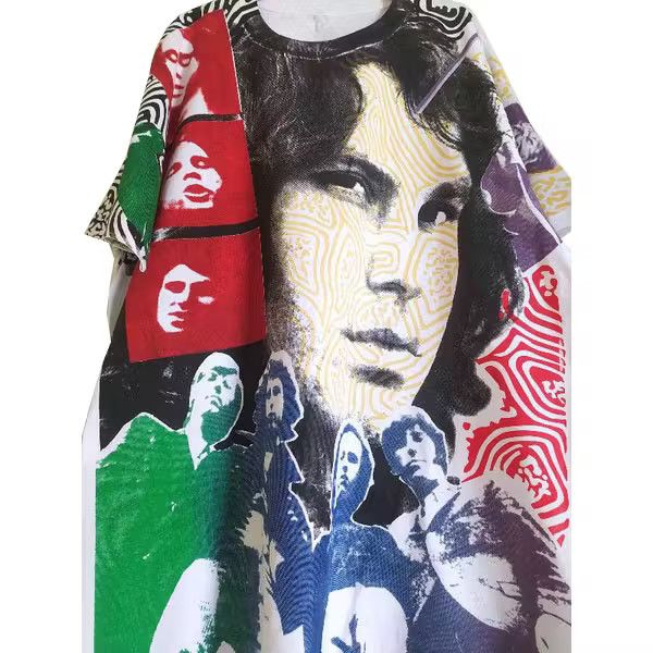 image of Band Tees x Rock T Shirt The Doors Jim Morrison Allover White, Men's (Size Large)