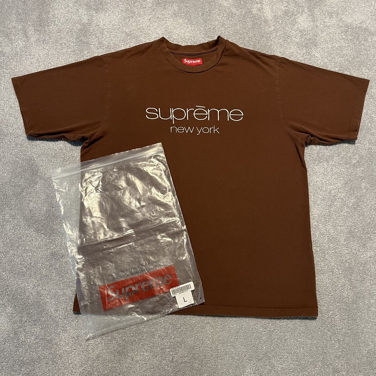 Supreme Supreme Classic Logo S/S Top Tee - Brown FW23 Size US L / EU 52-54 / 3 - 3 Thumbnail