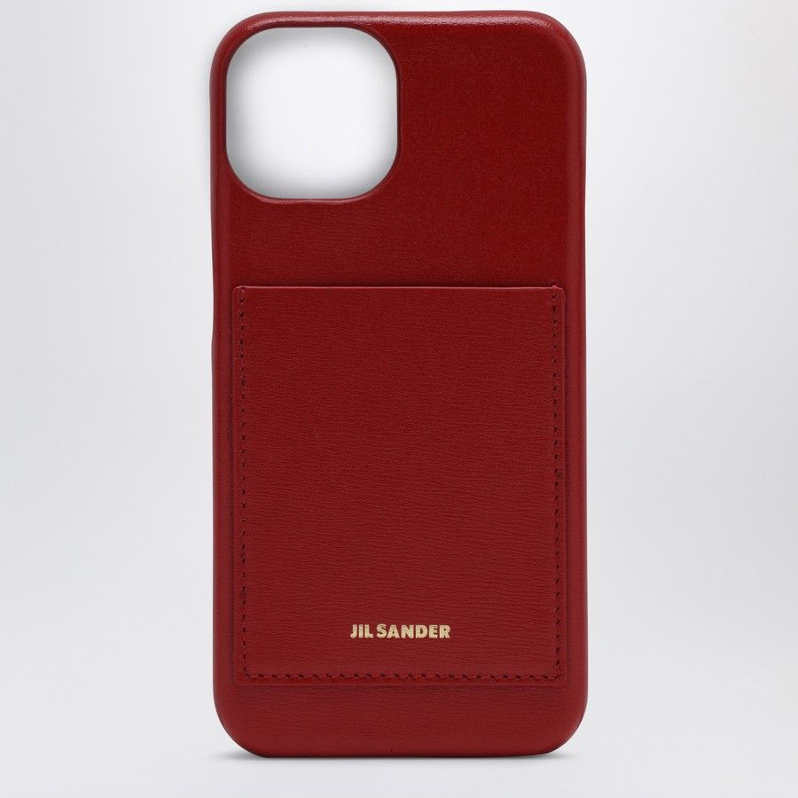 Jil Sander o1d2blof0824 Size: OS / Leather iPhone 15 Cases in Red Size ONE SIZE - 1 Thumbnail
