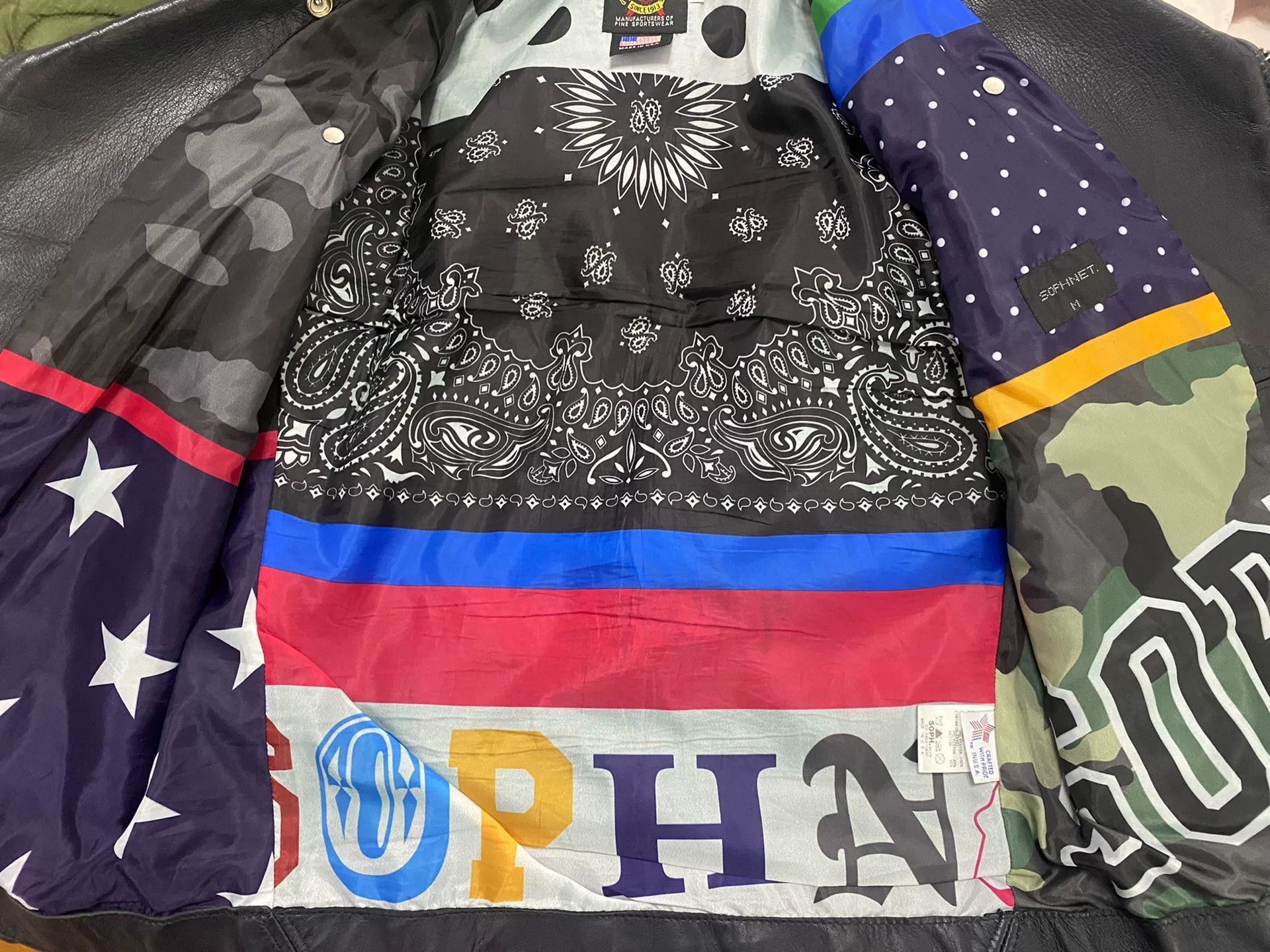 Sophnet. Schott x Sophnet Navy Leather Jacket. Size US M / EU 48-50 / 2 - 9 Thumbnail