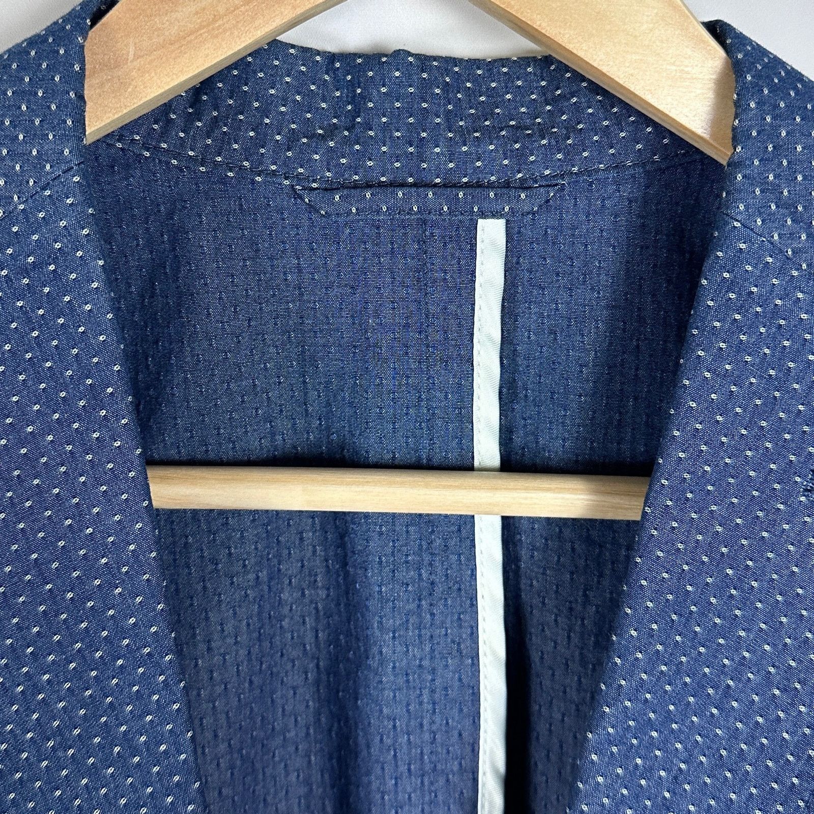 NANO universe Library Tokyo Blue Polka Dot Blazer Size 38R - 3 Thumbnail