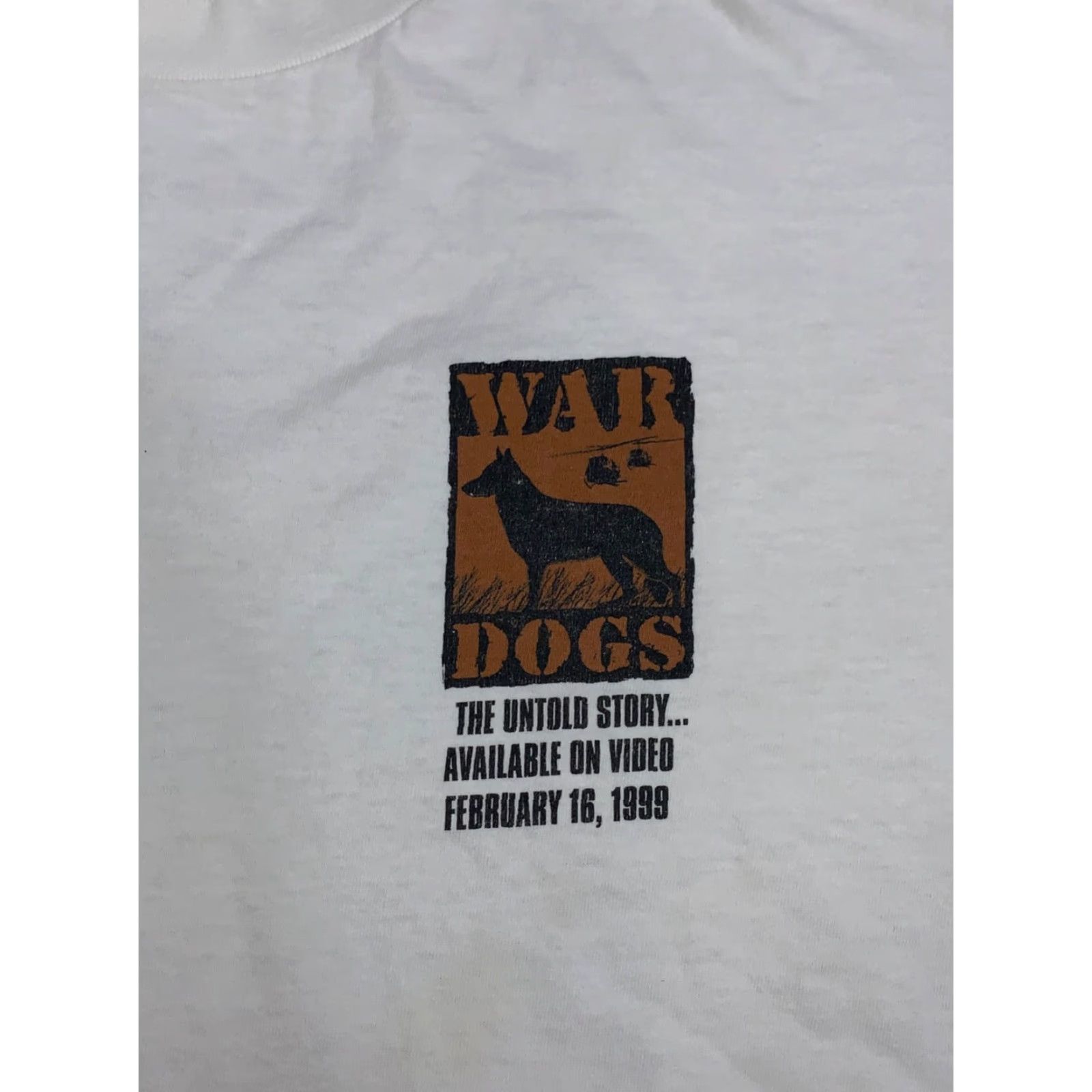 Anvil VINTAGE War Dogs Documentary Shirt Mens XL White 90s Anvil T-Shirt (Cotton) Size US XL / EU 56 / 4 - 4 Thumbnail