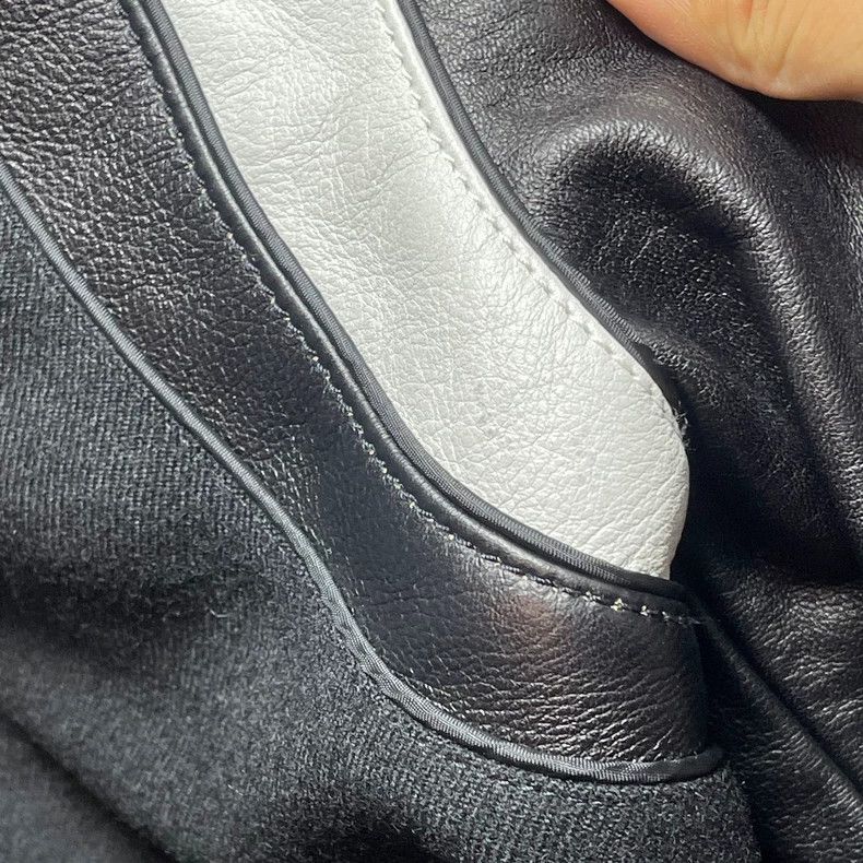 Givenchy Givenchy Black and White Wool Baseball Jacket with Leather Size US L / EU 52-54 / 3 - 7 Thumbnail