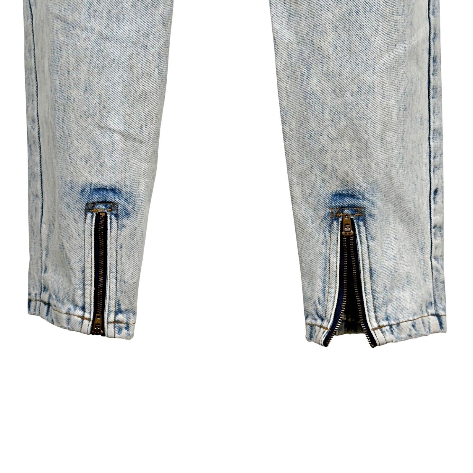 Jordache Vintage 80s Jordache Acid Washed High Waist Jeans Zip Ankles Size 36" / US 14 / IT 50 - 5 Thumbnail