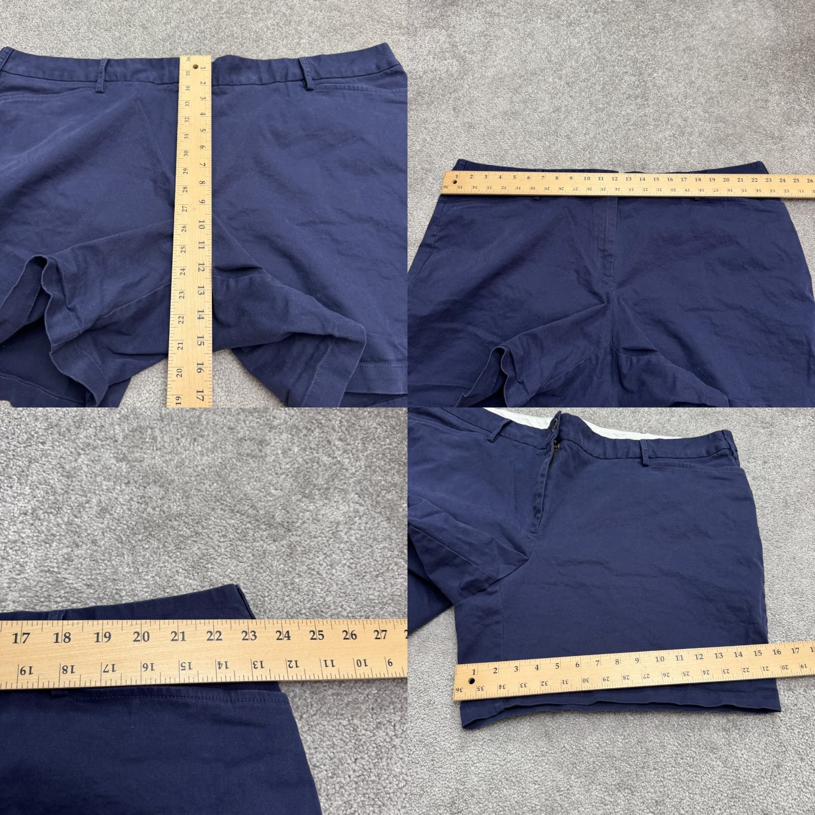 Lands' End Lands' End Plus Size 24W Mid Rise Bermuda Shorts Women Navy Blue Cotton Stretch Casual Travel Size 42" / US 20 - 8 Thumbnail
