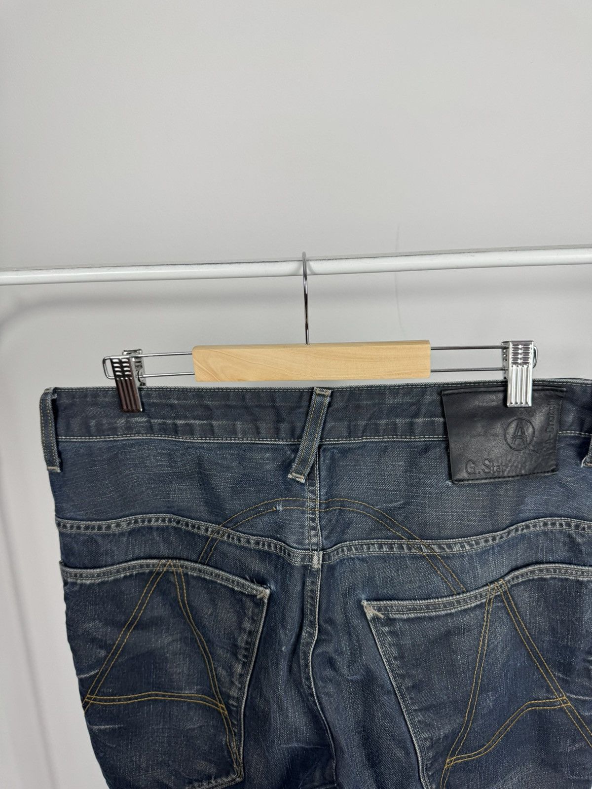 G-Star G-Star RAW 3301 Dark Wash Distressed Denim Jeans Regular Fit Size US 36 / EU 52 - 6 Thumbnail