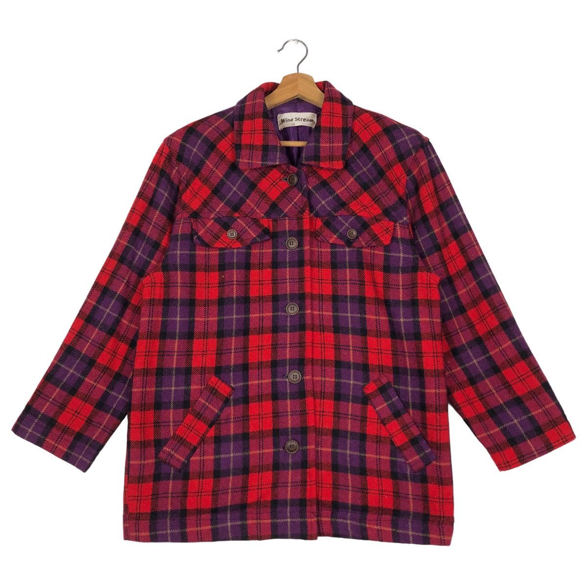 Japanese Brand 🔥Vtg Tartan Design Punk Jacket Style Wind Stream Japan Size US M / EU 48-50 / 2 - 1 Thumbnail