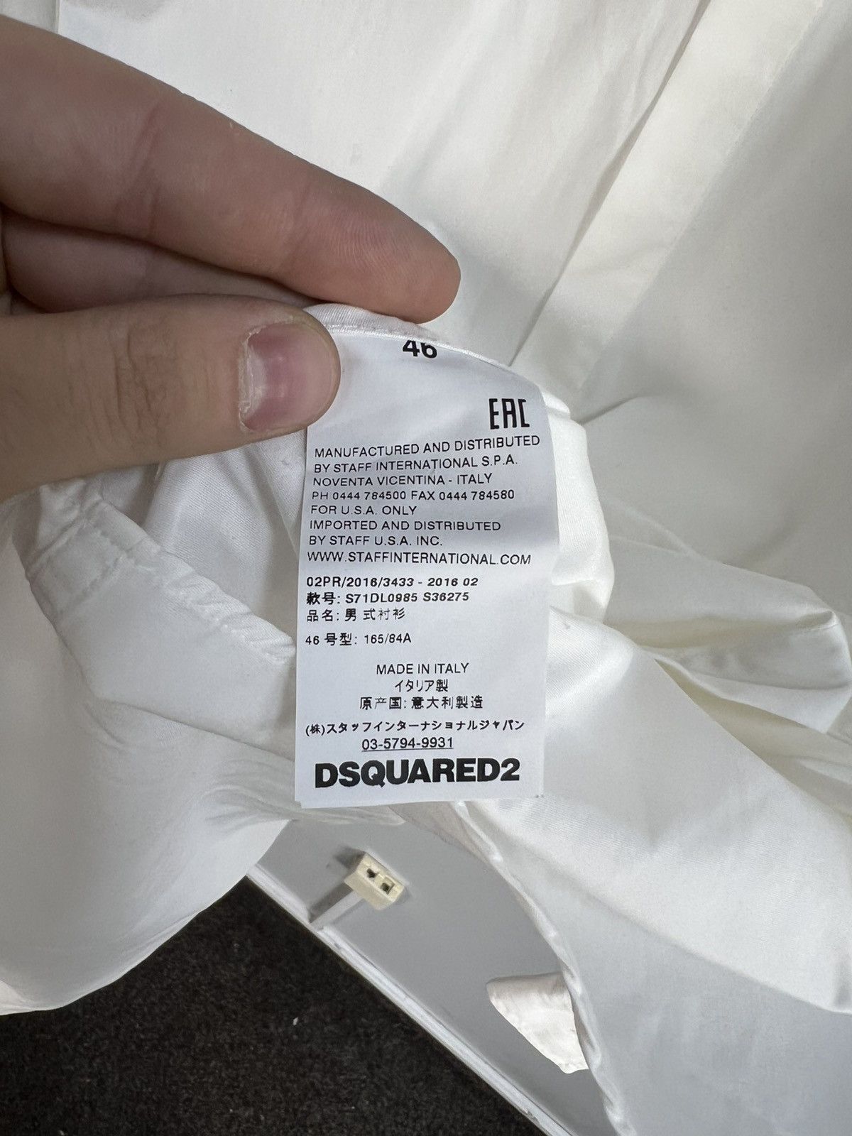Designer Dsquared Designer collar white shirt Size US S / EU 44-46 / 1 - 10 Thumbnail
