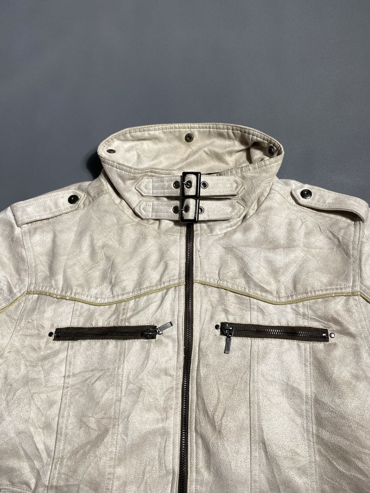 Japanese Brand Waxed Fur Rider Bondage Suede Jacket Size US L / EU 52-54 / 3 - 4 Thumbnail