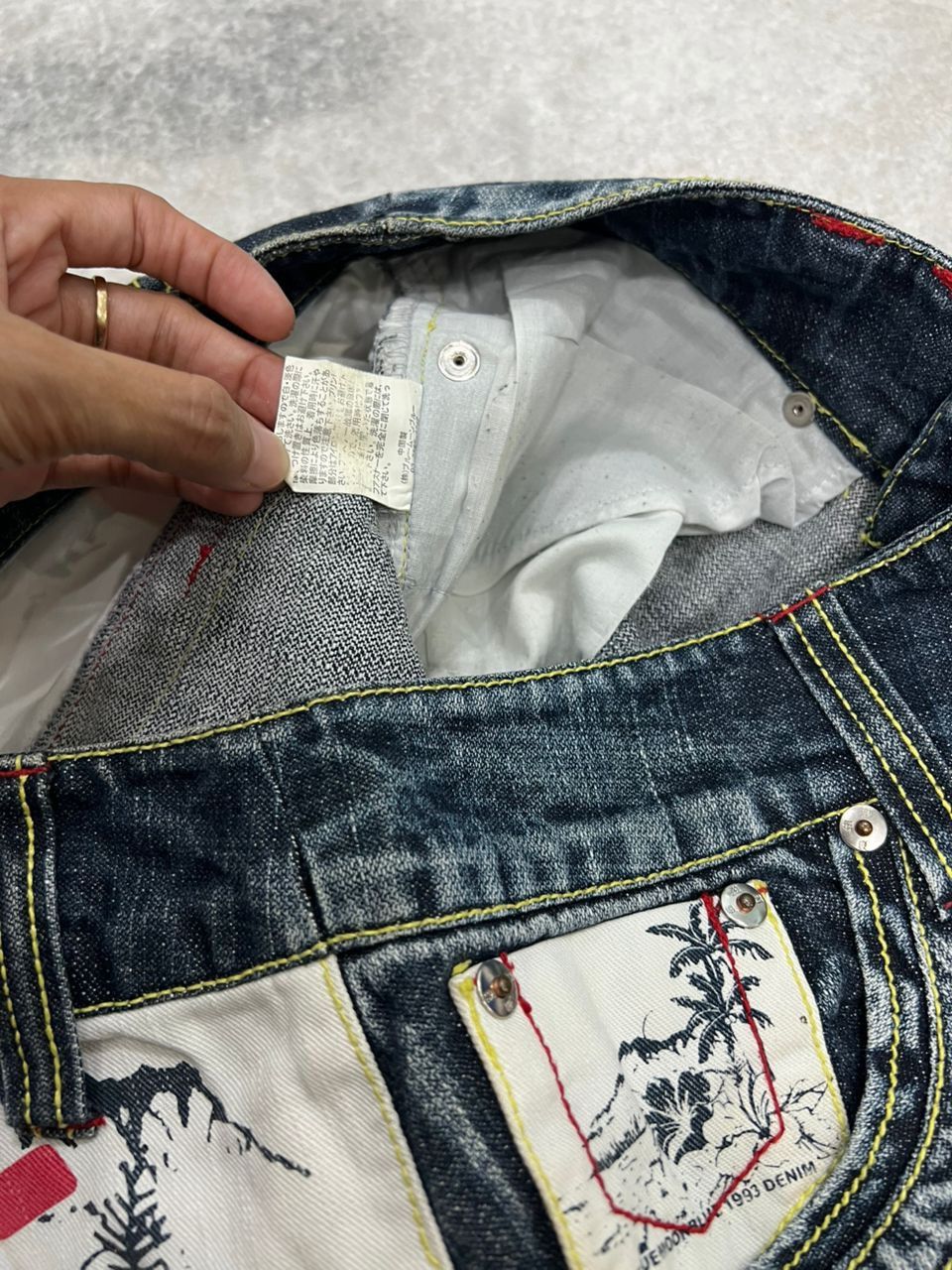 Japanese Brand Blue Moon Blue Hawaii Motif Denim Jeans Size US 29 - 9 Thumbnail