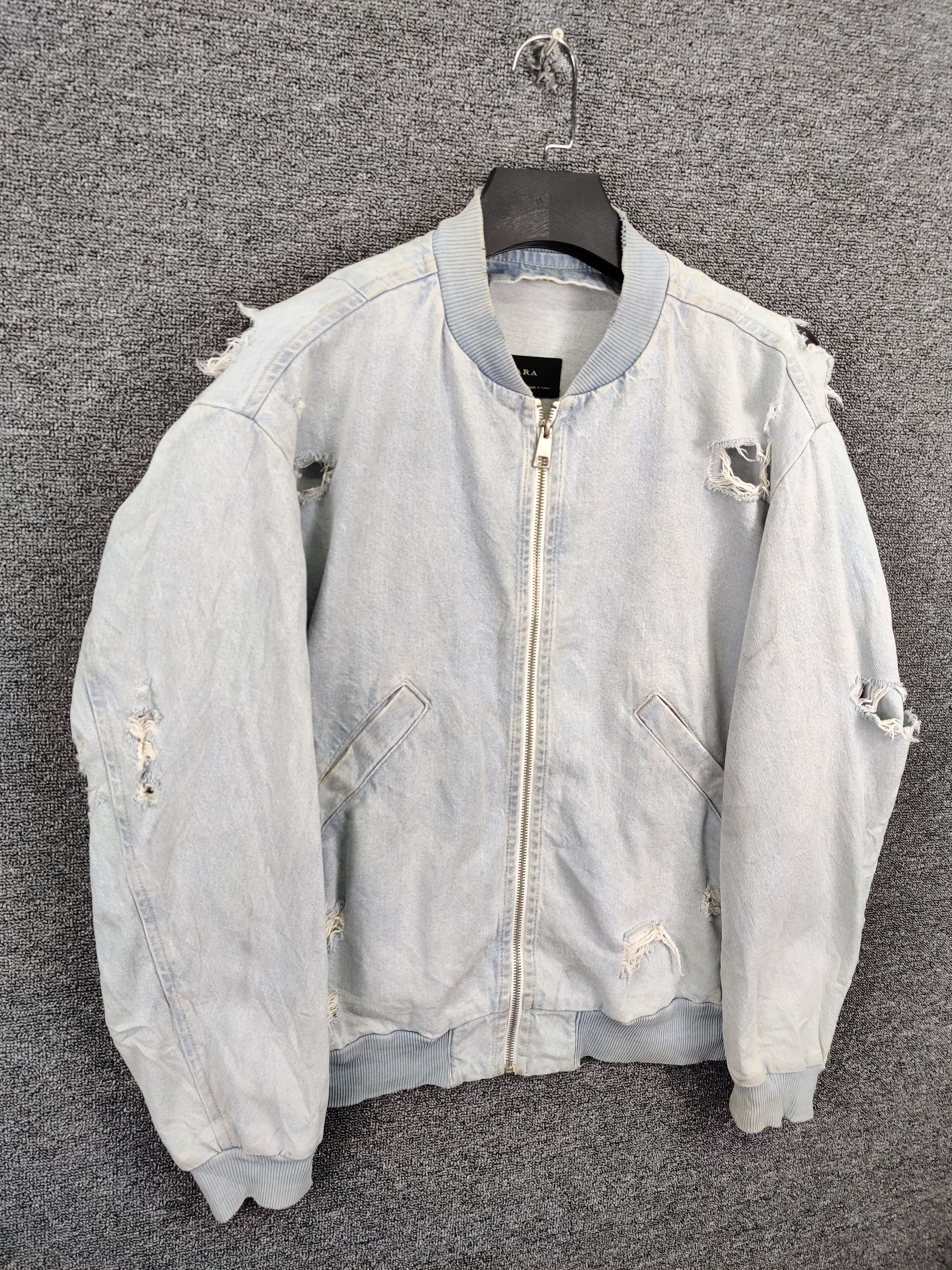 Zara Thrashed Zara Man Distressed Denim Jacket Size US M / EU 48-50 / 2 - 3 Thumbnail
