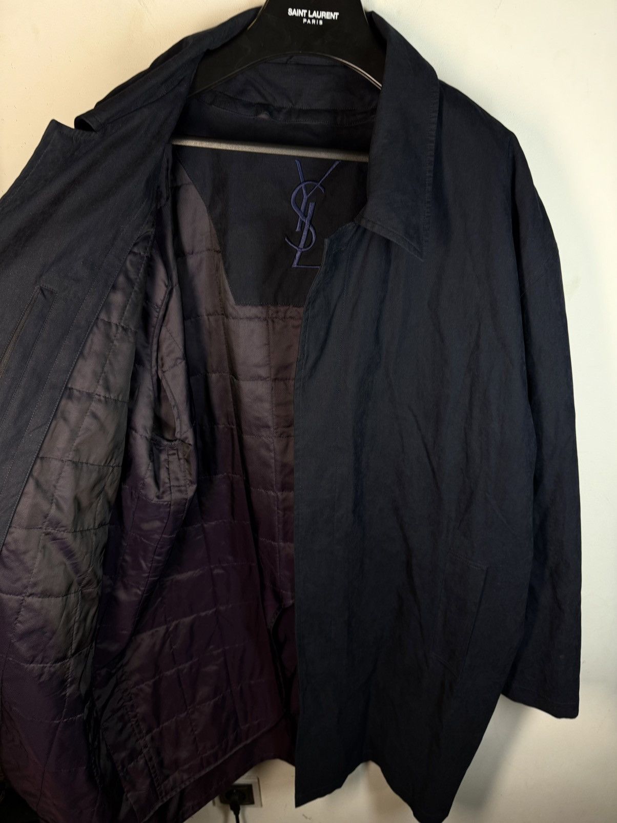 Yves Saint Laurent YSL Trenchcoat Navy Soft YSL Coat Size US XL / EU 56 / 4 - 1 Thumbnail