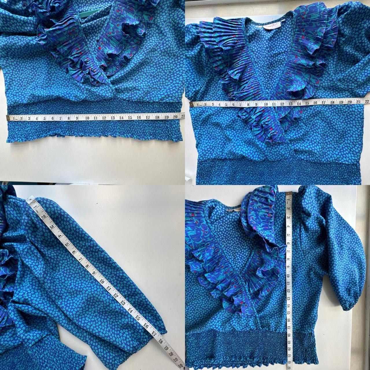 Other Susan Freis Vintage Made In USA Ruffle Blouse top Medium Size M / US 6-8 / IT 42-44 - 8 Thumbnail