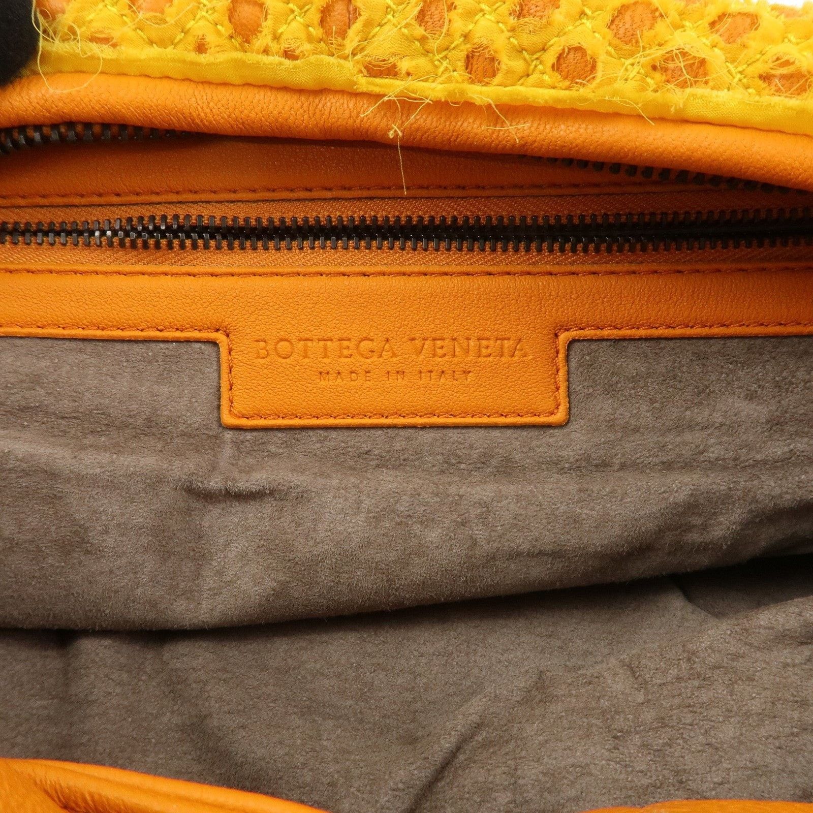 Bottega Veneta Bottega Veneta Hobo Cotton Shoulder Bag Yellow Size ONE SIZE - 8 Thumbnail