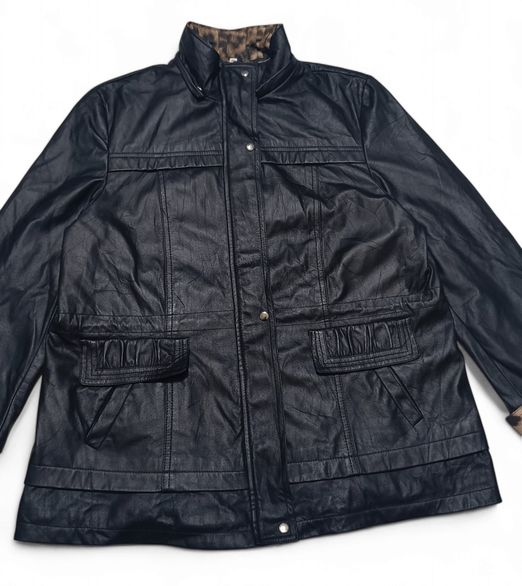Vintage Vintage Y2K OKINE Women's Korean Style Black Leather Jacket Size L / US 10 / IT 46 - 4 Thumbnail