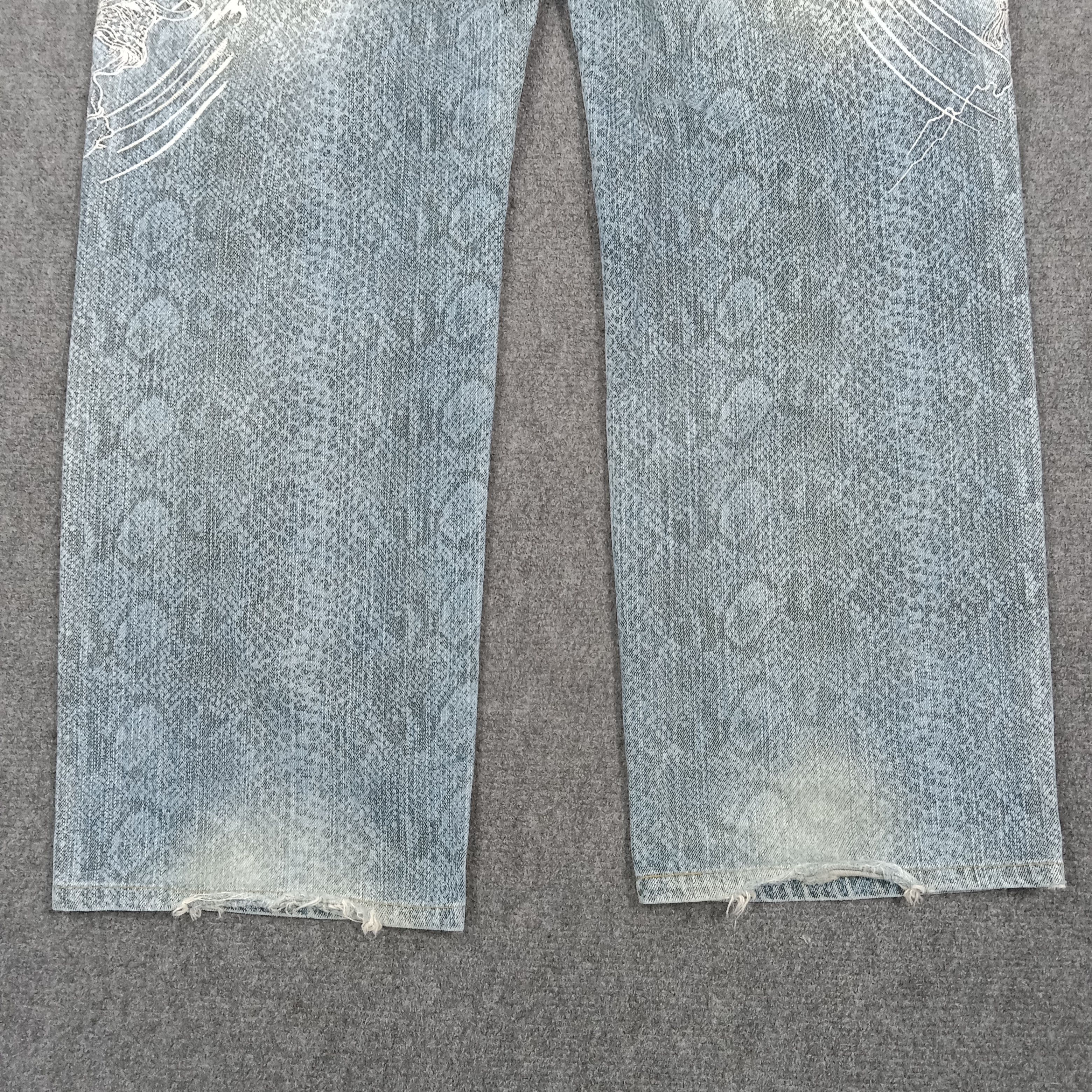 Karakuri Tamashii karakuri Tamashi Japanese Snake Embroidery Denim Jeans E1A35 Size US 34 / EU 50 - 2 Thumbnail