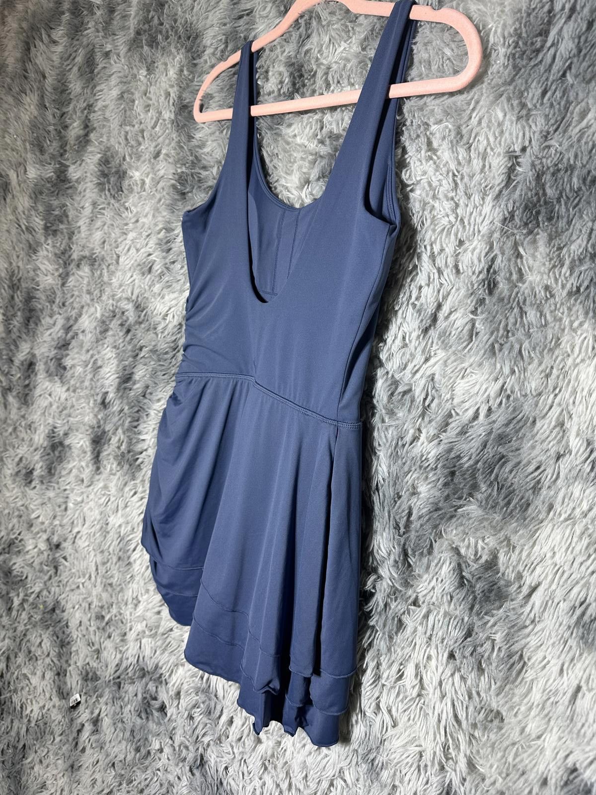 Unknown London Joylab Blue Sleeveless Ruched Dress with Scoop Neck Size S / US 4 / IT 40 - 4 Thumbnail