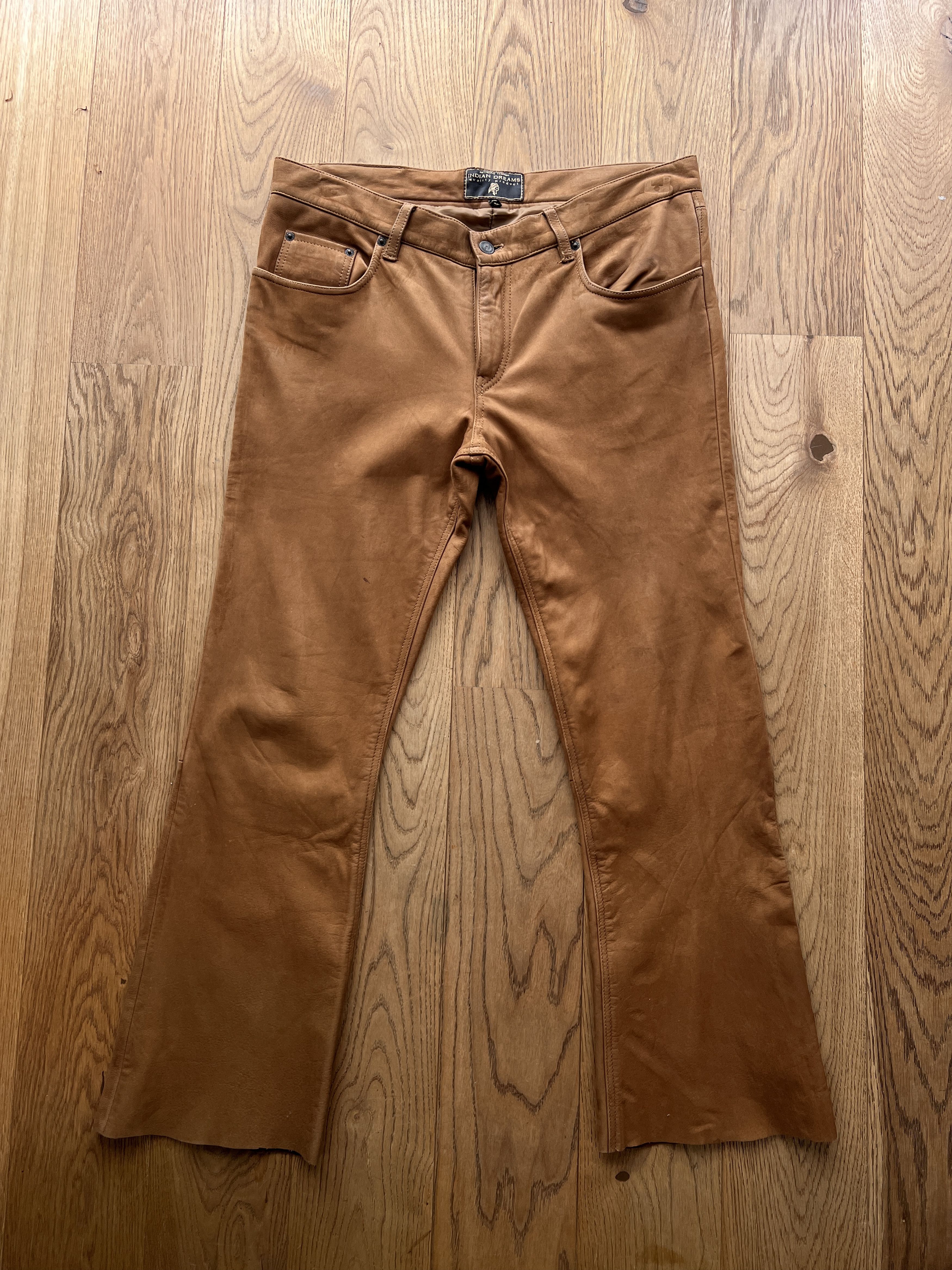 If Six Was Nine Vintage cowboy leather boot cut pants flared y2k opium rare Size US 33 - 14 Thumbnail
