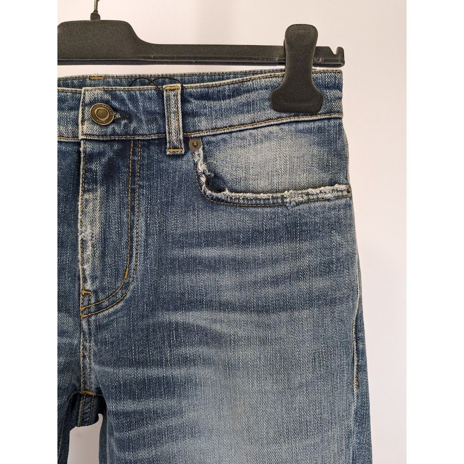Saint Laurent Paris o1rshd1 Sample Jeans in Indigo Blue Size US 29 - 8 Thumbnail