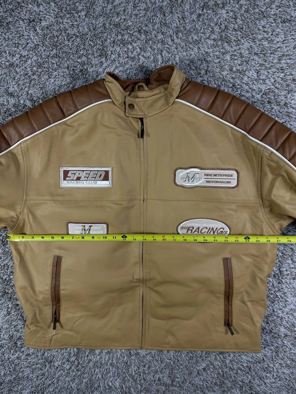 Genuine Leather WILDA Genuine Leather Racing Jacket Moto Biker Patches Size US XXL / EU 58 / 5 - 12 Thumbnail