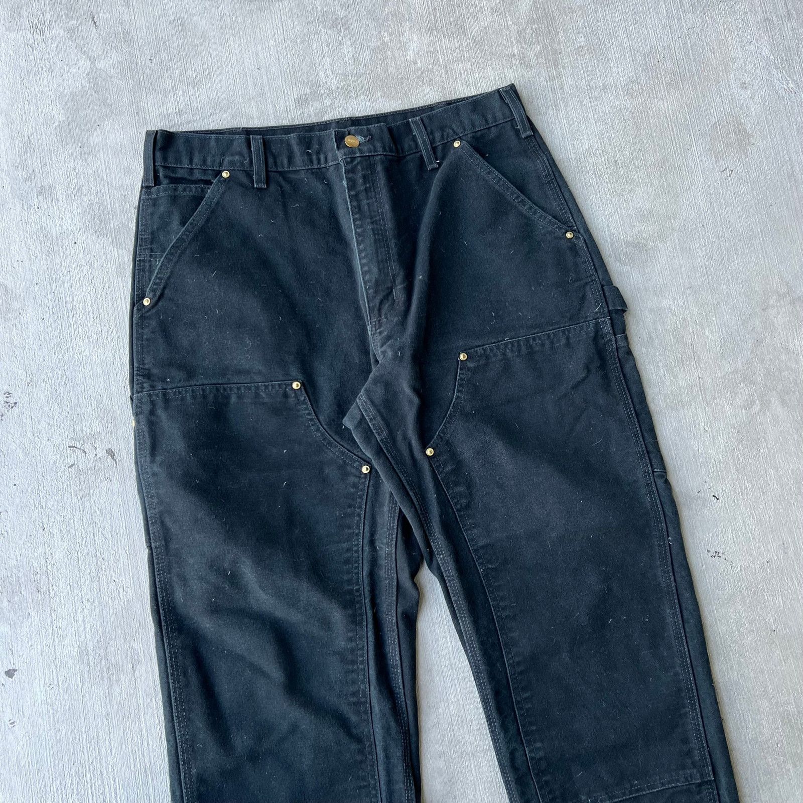Carhartt × Vintage Carhartt black double knee work wear carpenter pants Size US 33 - 2 Thumbnail