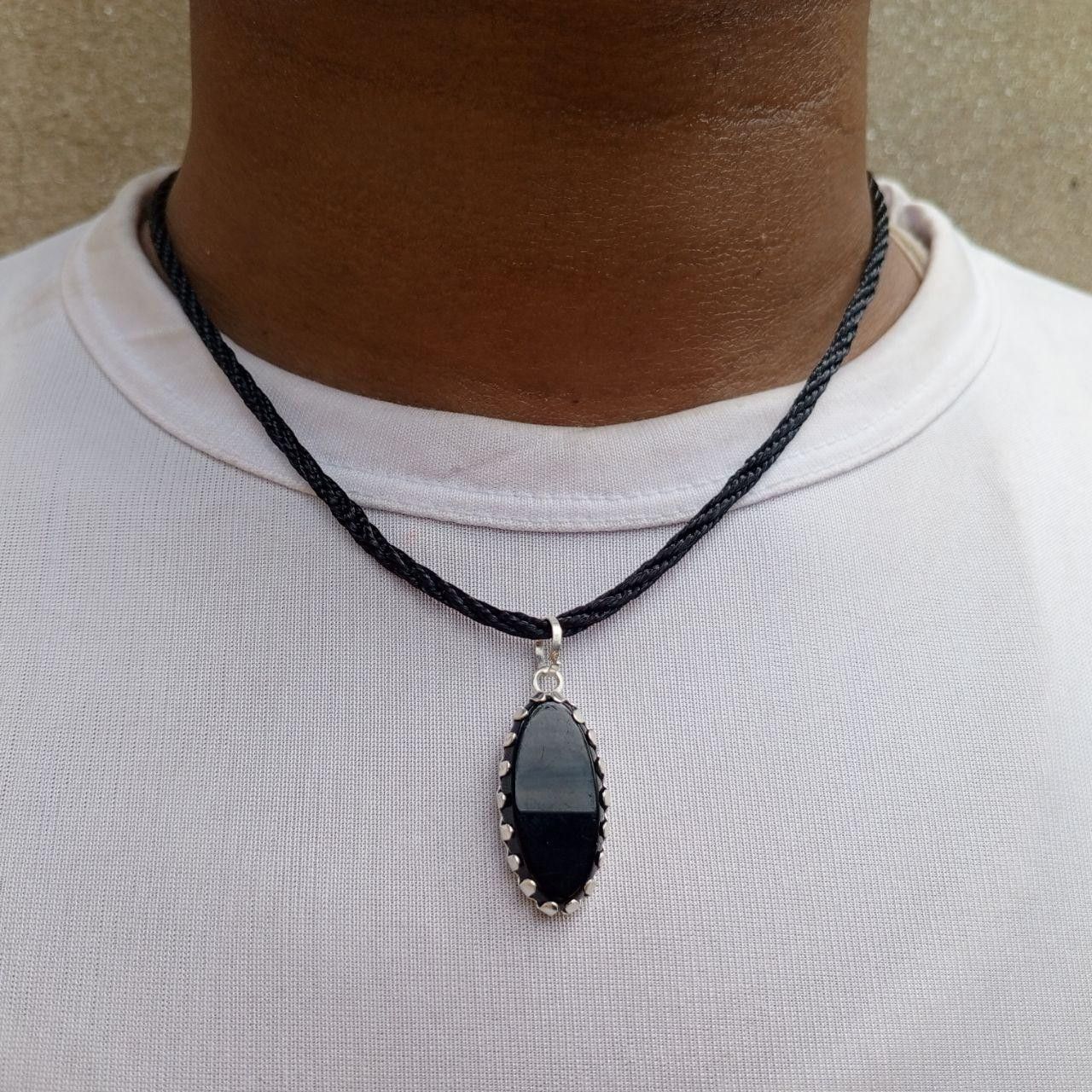 Other Vintage Natural Onyx Pendant Necklace Size ONE SIZE - 2 Thumbnail