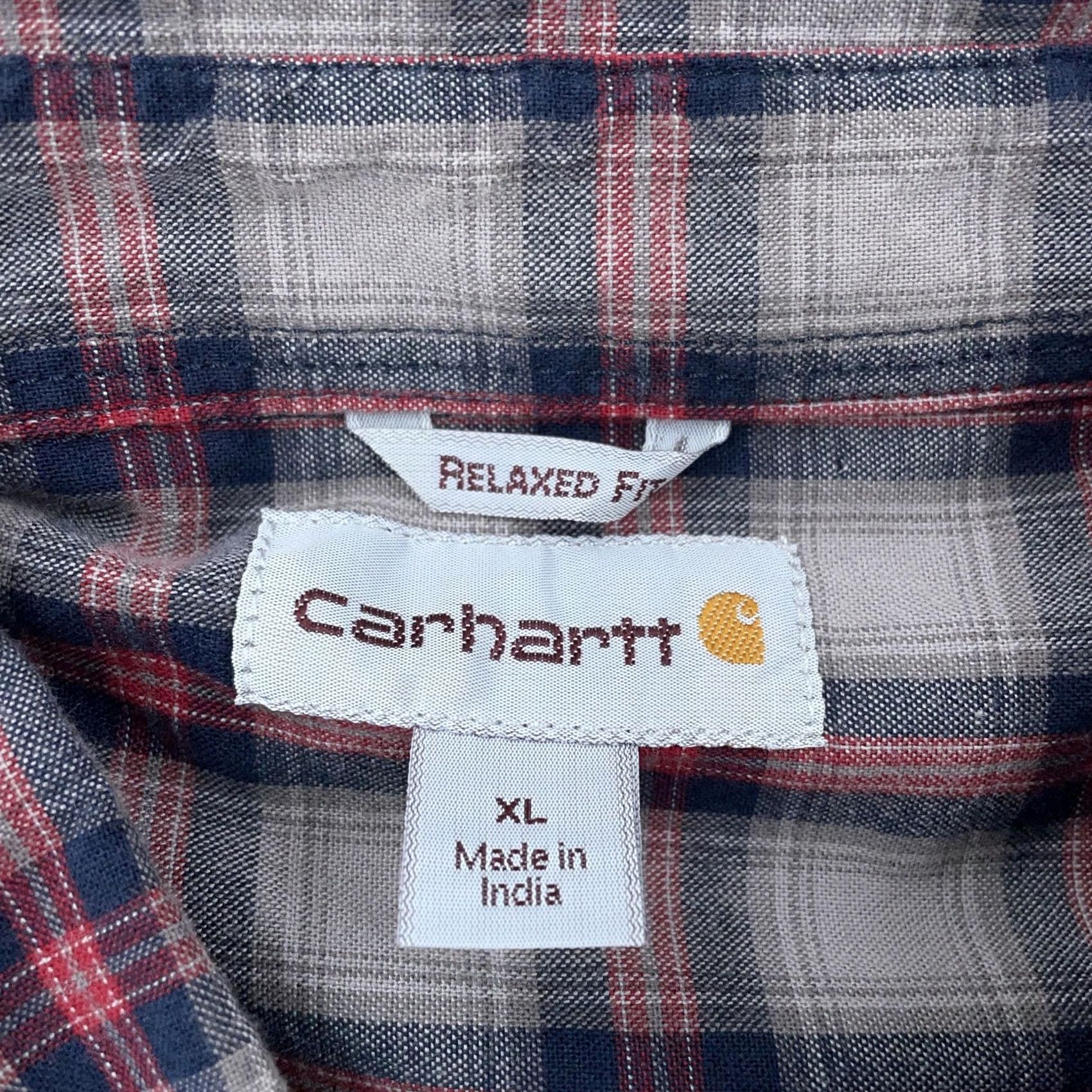 Carhartt VINTAGE Carhartt Shirt Mens XL Relaxed Fit Plaid Gray Red Button Down Long Sleeve Size US XL / EU 56 / 4 - 7 Thumbnail