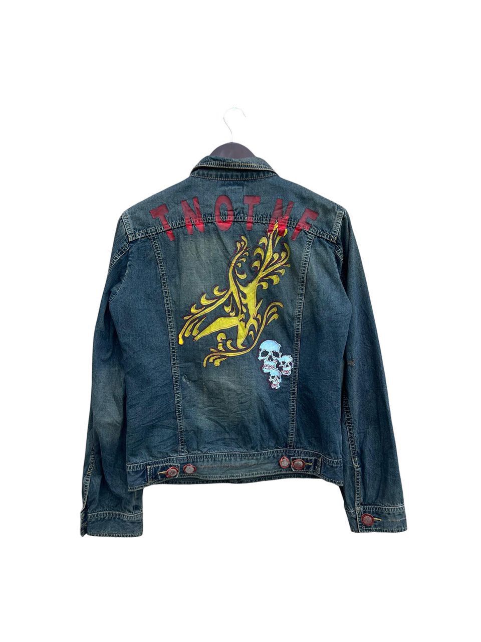 291295=Homme 291295 Homme Skull Denim Jacket Size US S / EU 44-46 / 1 - 2 Thumbnail