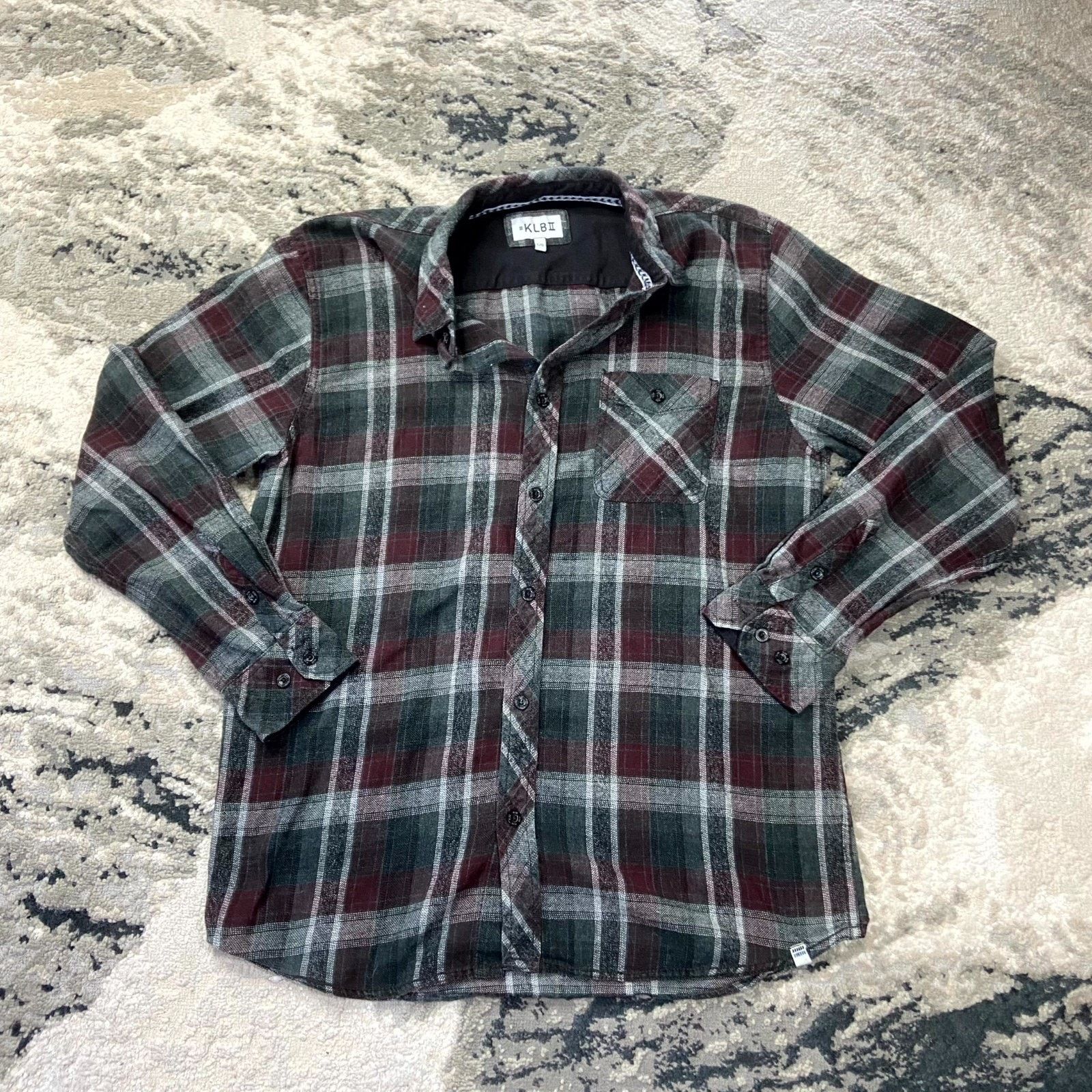& Other Stories KLB II Flannel Shirt Men Large Multicolor Plaid Locker Loop  | Grailed