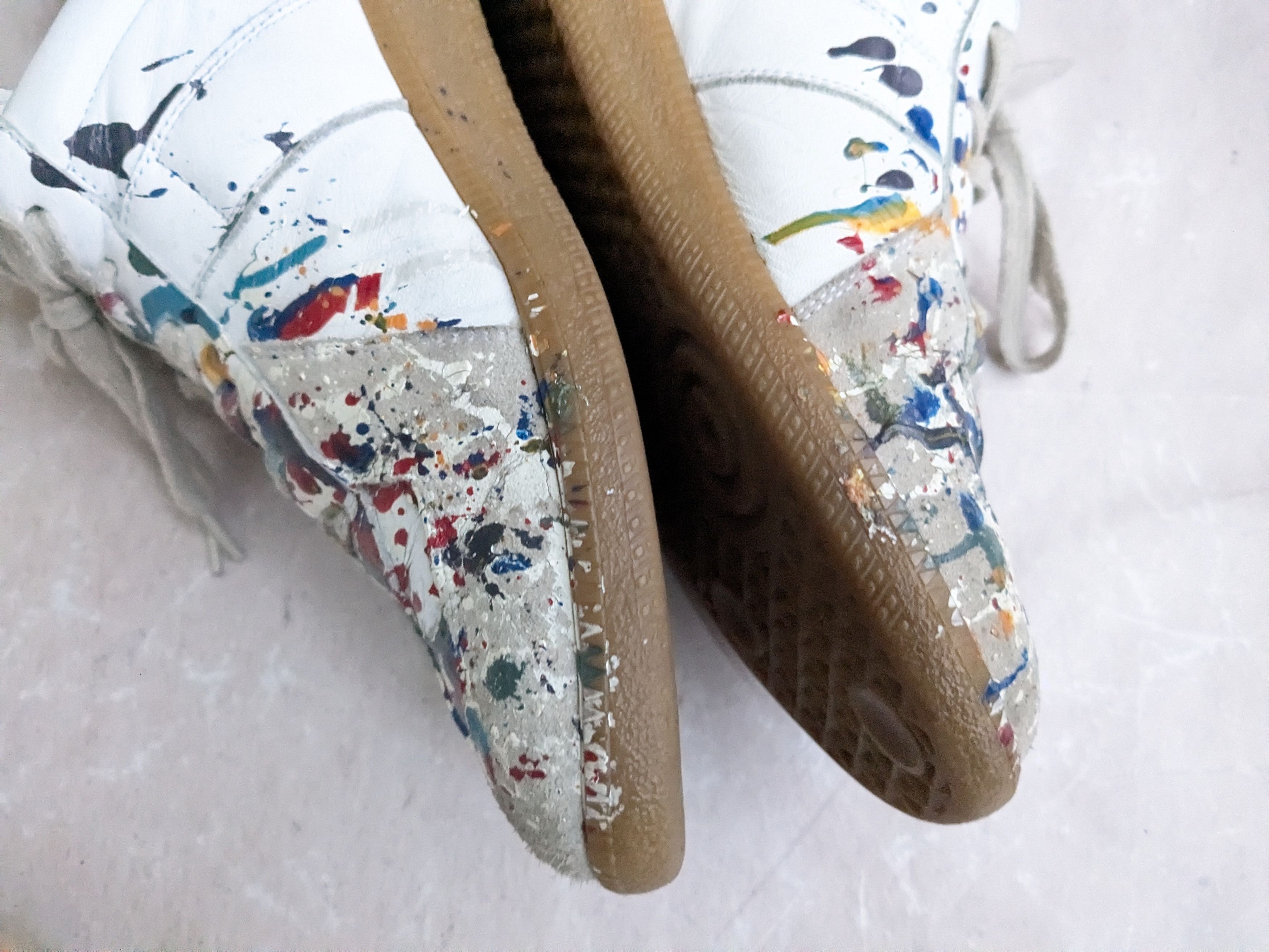 Maison Margiela Maison Margiela GAT Replica White Paint Splatter 9 42 Low Size US 9 / EU 42 - 12 Thumbnail