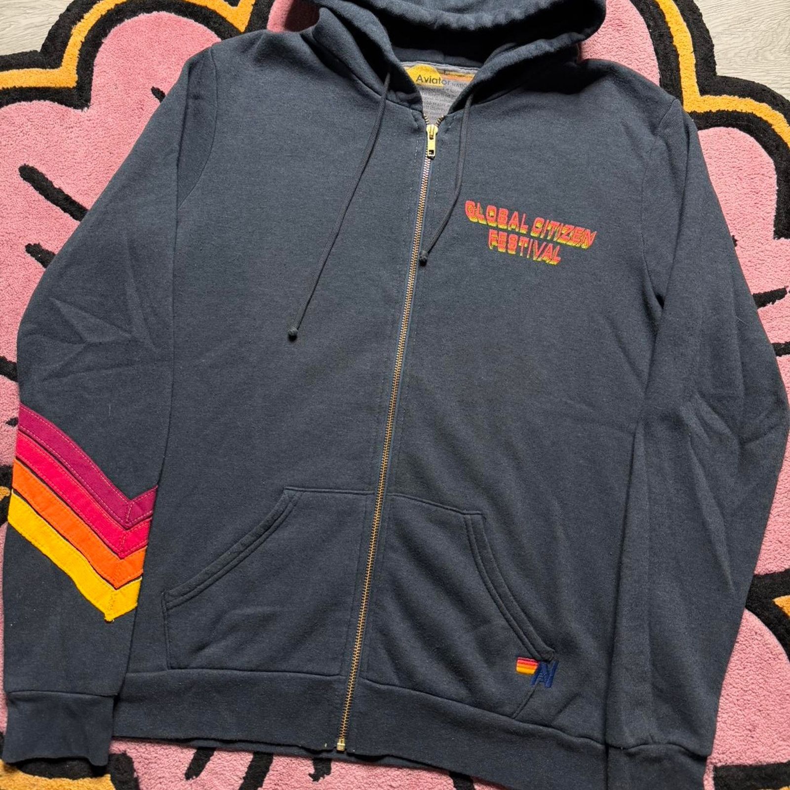Aviator Nation Aviator Nation Global Citizen Festival Full Zip Hoodie Size L / US 10 / IT 46 - 2 Thumbnail