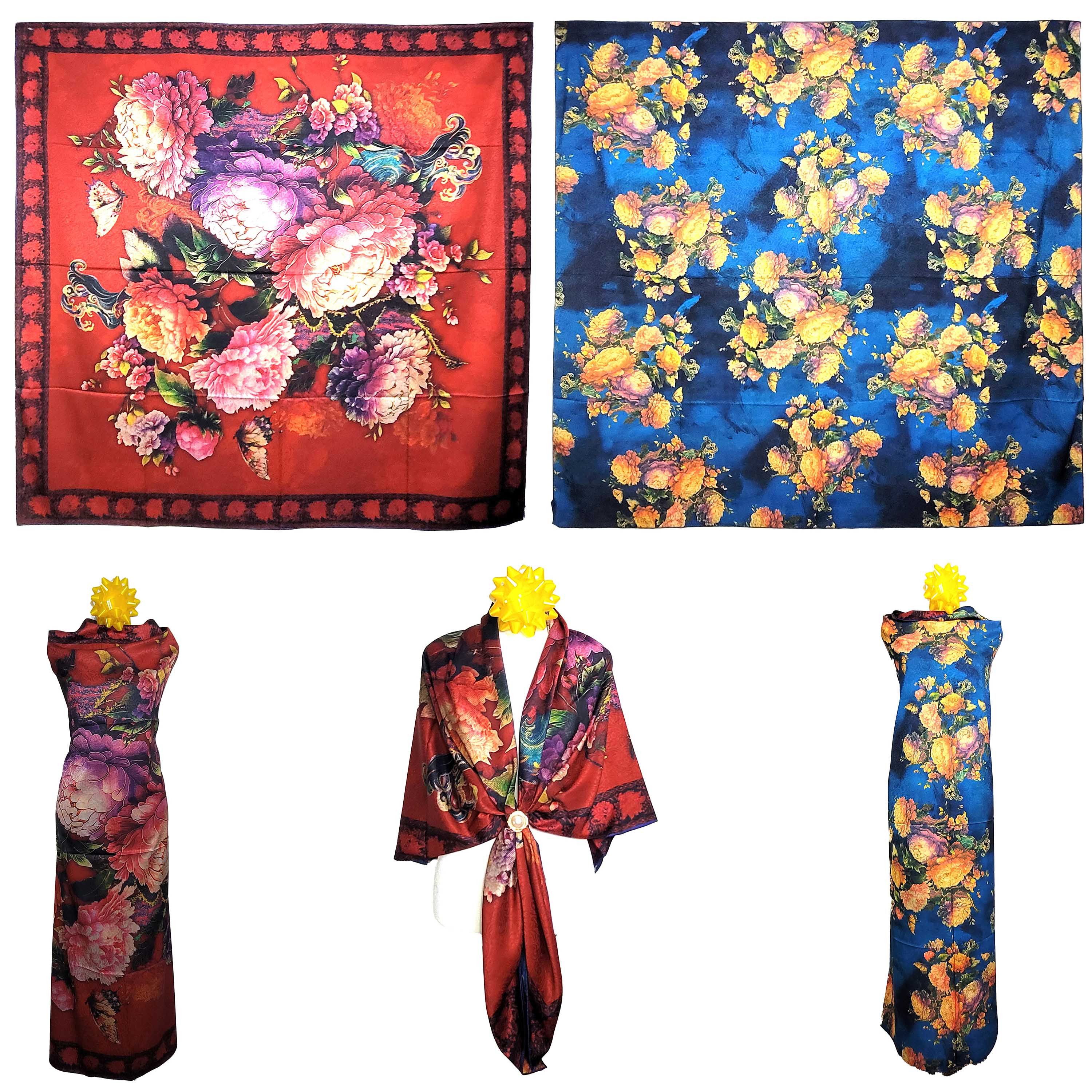 Other NWT Double Sided Silk Scarf 52"x52" Large Square Wrap 3214 Size ONE SIZE - 1 Thumbnail