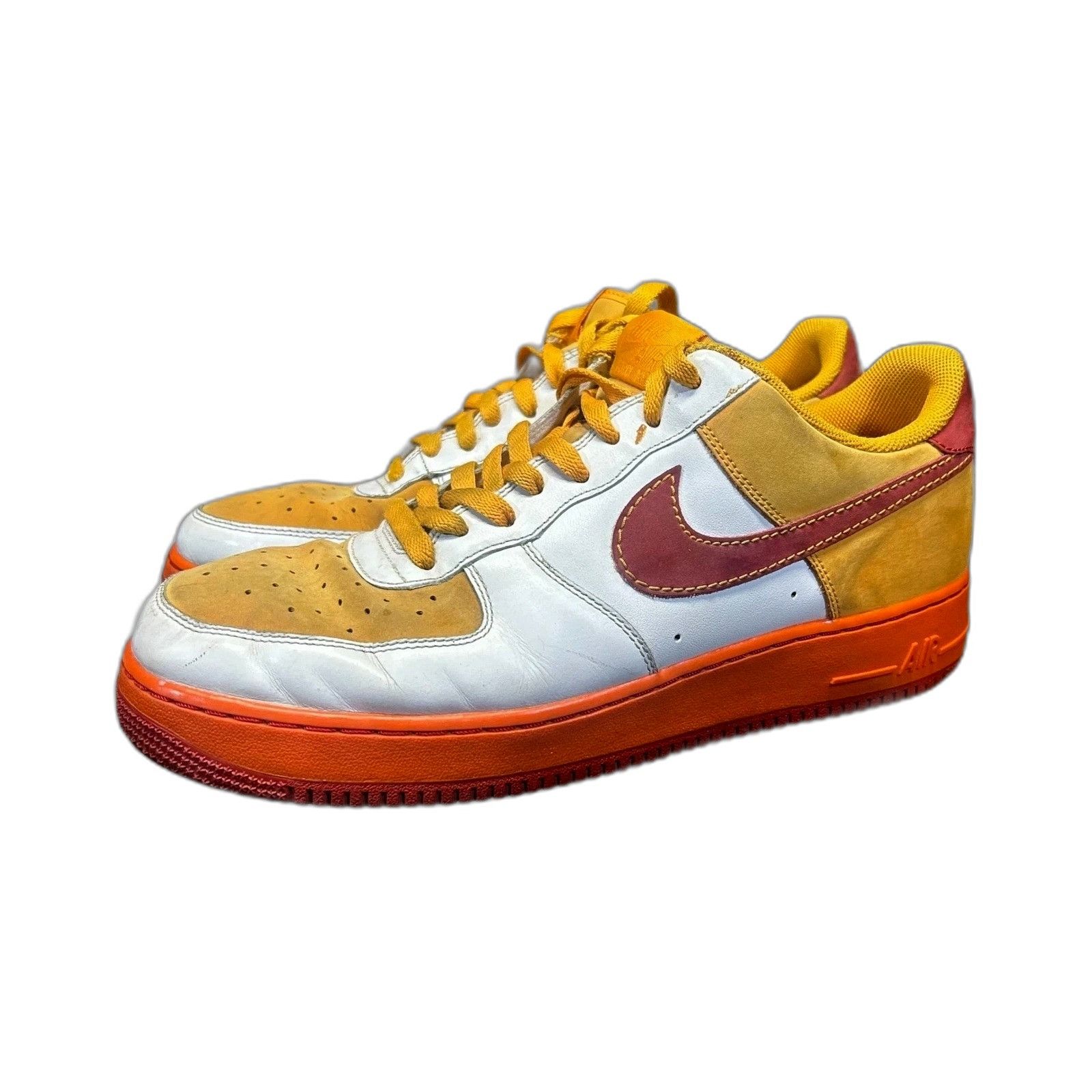 Nike NIKE Air Force 1 2007 315122-161 White Varsity Red Orange Me Size US 12 / EU 45 - 4 Thumbnail