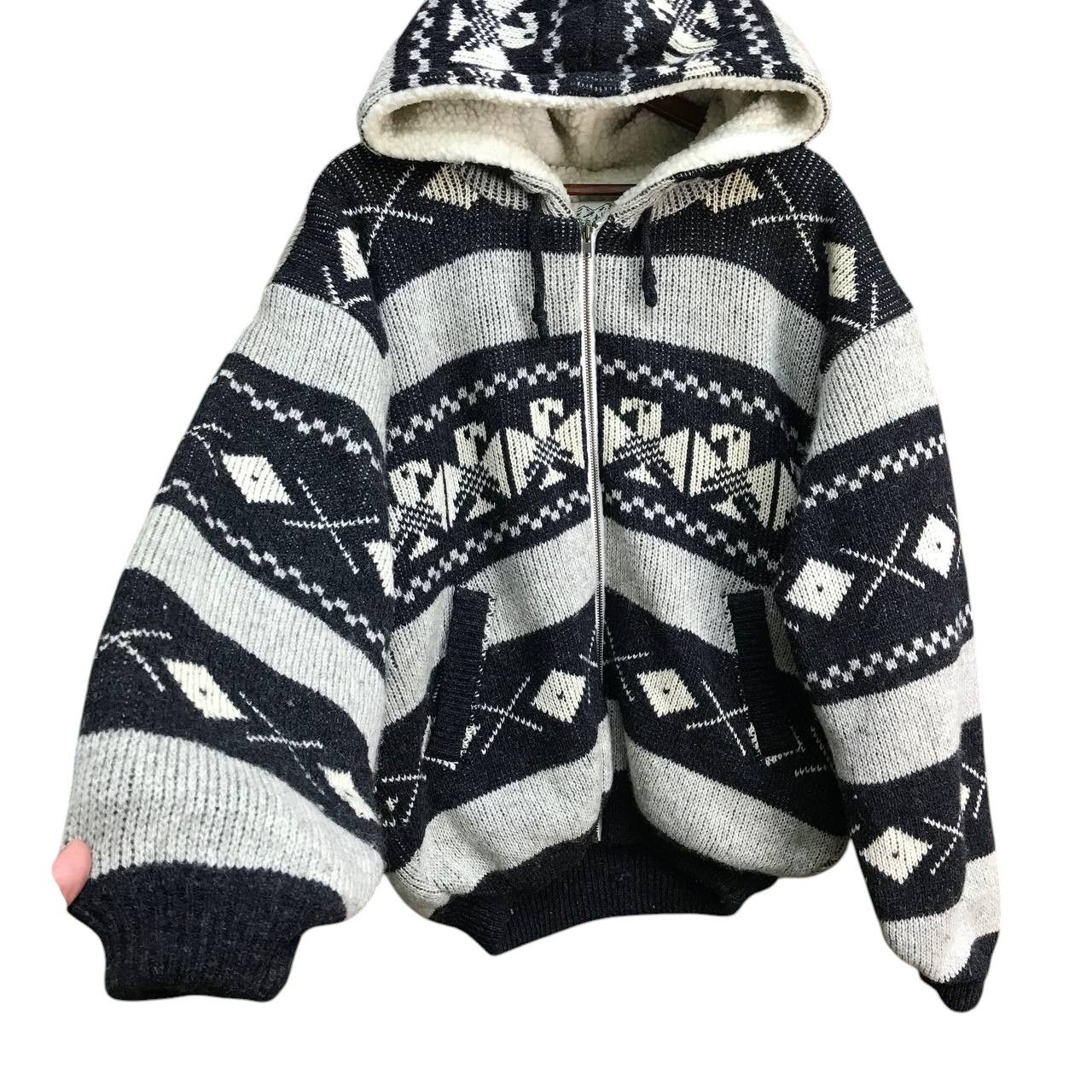 Vintage VINTAGE SABRINA JAPAN NAVAJO AZTEC THICK HOODIE SHERPA Size US L / EU 52-54 / 3 - 4 Thumbnail