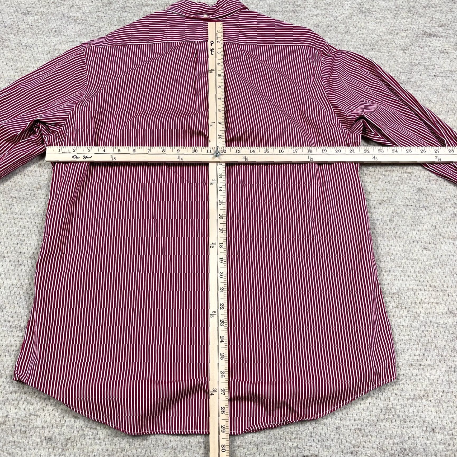 Ralph Lauren Ralph Lauren Shirt Men Large Red Striped Button-Up Poplin Dress Pony Logo Button-Front Casual Modern Classic 90s Theme Mens Size 42R - 6 Thumbnail