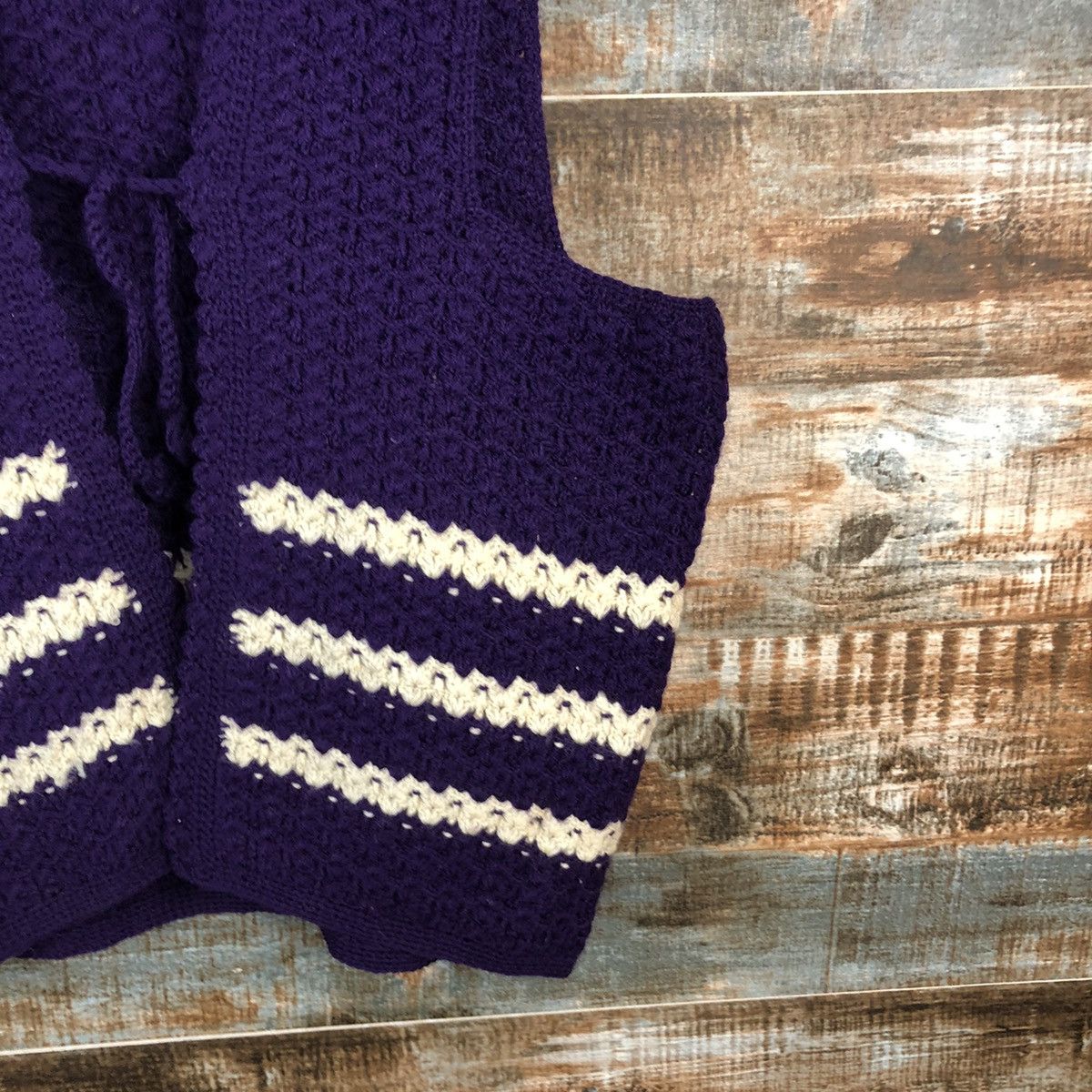 Homespun Knitwear × Japanese Brand × Vintage Japanese Brand Dark Purple Knitwear Vest #A2249 Size M / US 6-8 / IT 42-44 - 8 Thumbnail