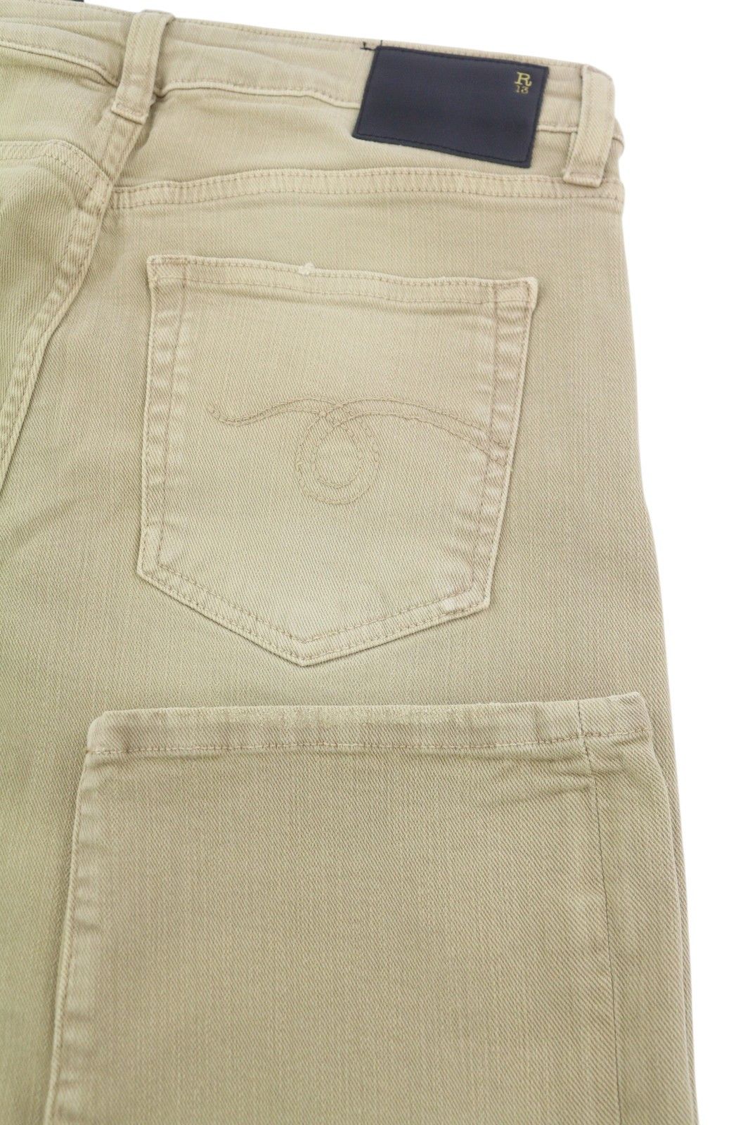 R13 BOY STRAIGHT 28 Khaki Stretch Denim Cropped Pockets 86303 Size 28" / US 6 / IT 42 - 6 Thumbnail