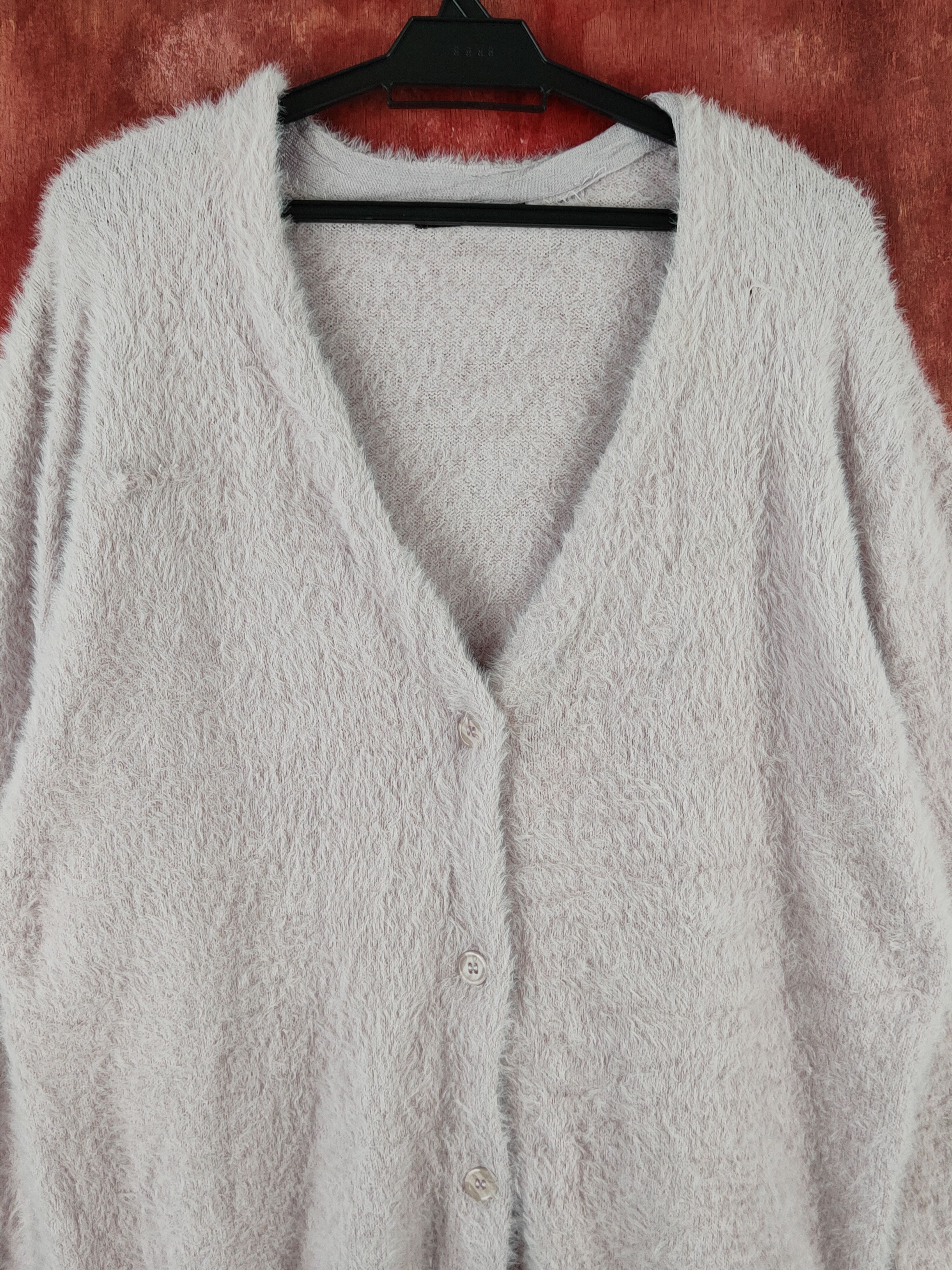 Japanese Brand × Vintage Ingni Purple Fur Mohair Knitwear Cardigan Size M / US 6-8 / IT 42-44 - 2 Thumbnail