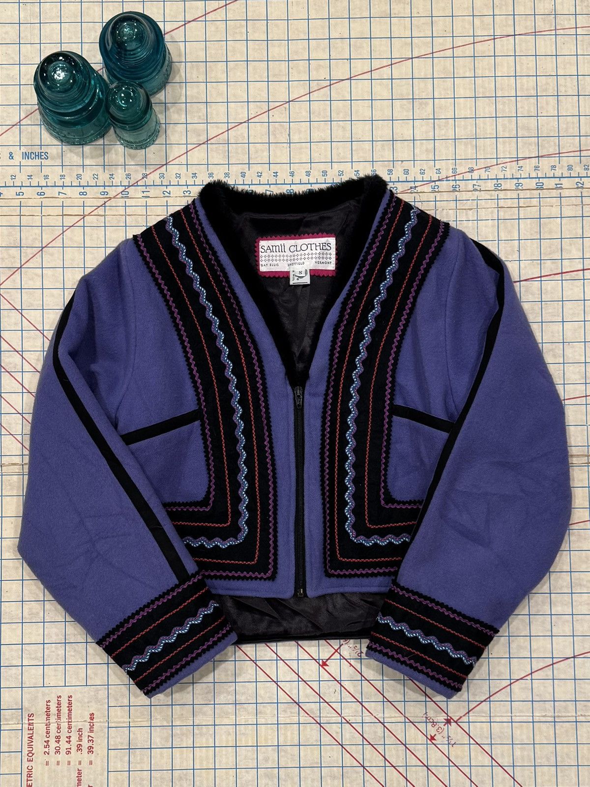 Vintage Samii Clothing Gay Ellis Sheffield Vermont Purple WoolJacket Size S / US 4 / IT 40 - 3 Thumbnail