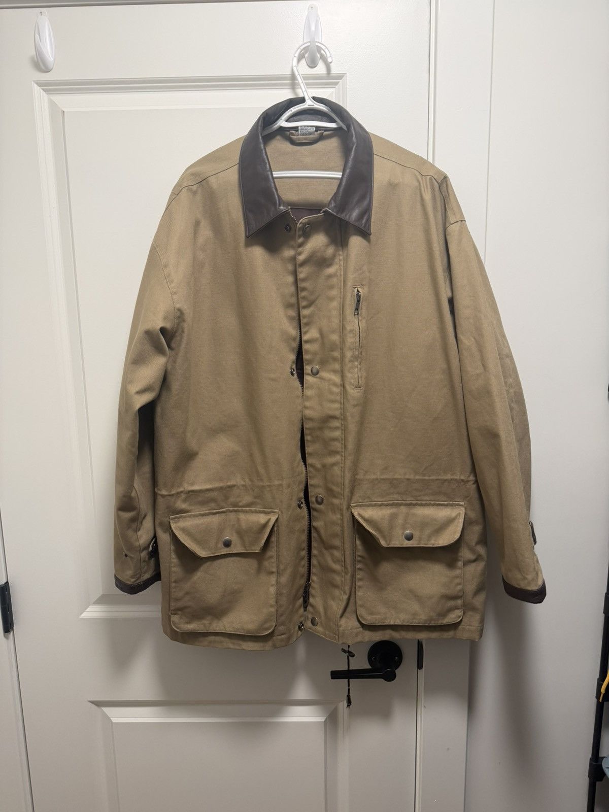Vintage Canvas jacket with leather collar Size US L / EU 52-54 / 3 - 1 Thumbnail