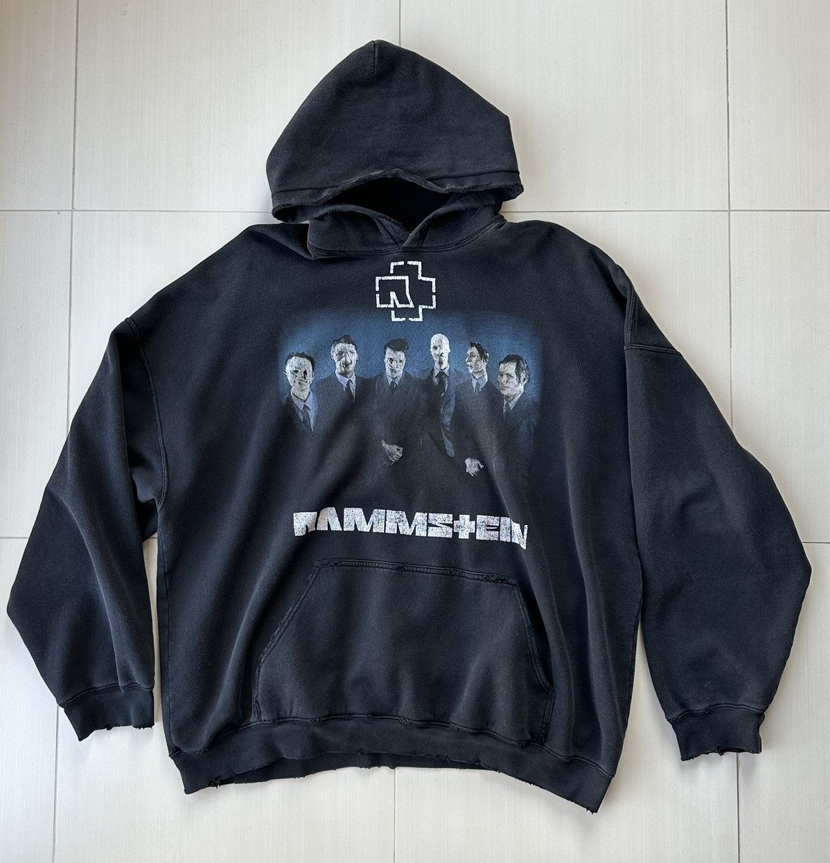 image of Balenciaga X Rammstein Apple Music Hoodie (Small) in Black, Men's