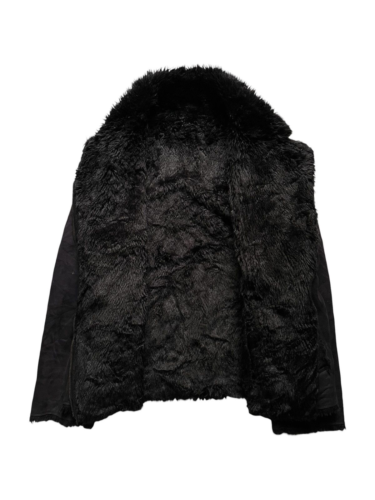 Japanese Brand Uniqlo faux fur velvet asymmetric punk jacket Size US L / EU 52-54 / 3 - 3 Thumbnail