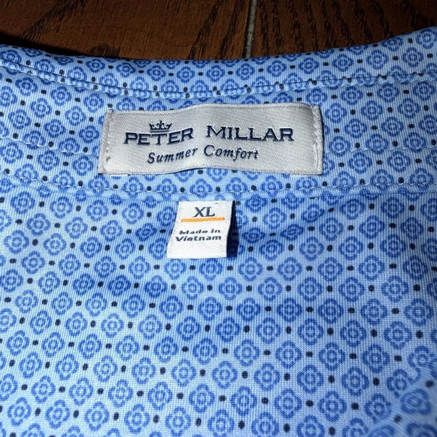 Peter Millar Peter Millar Summer Comfort Blue Geometric Polo Shirt XL Golf Logo Mens Polo Size US XL / EU 56 / 4 - 3 Thumbnail