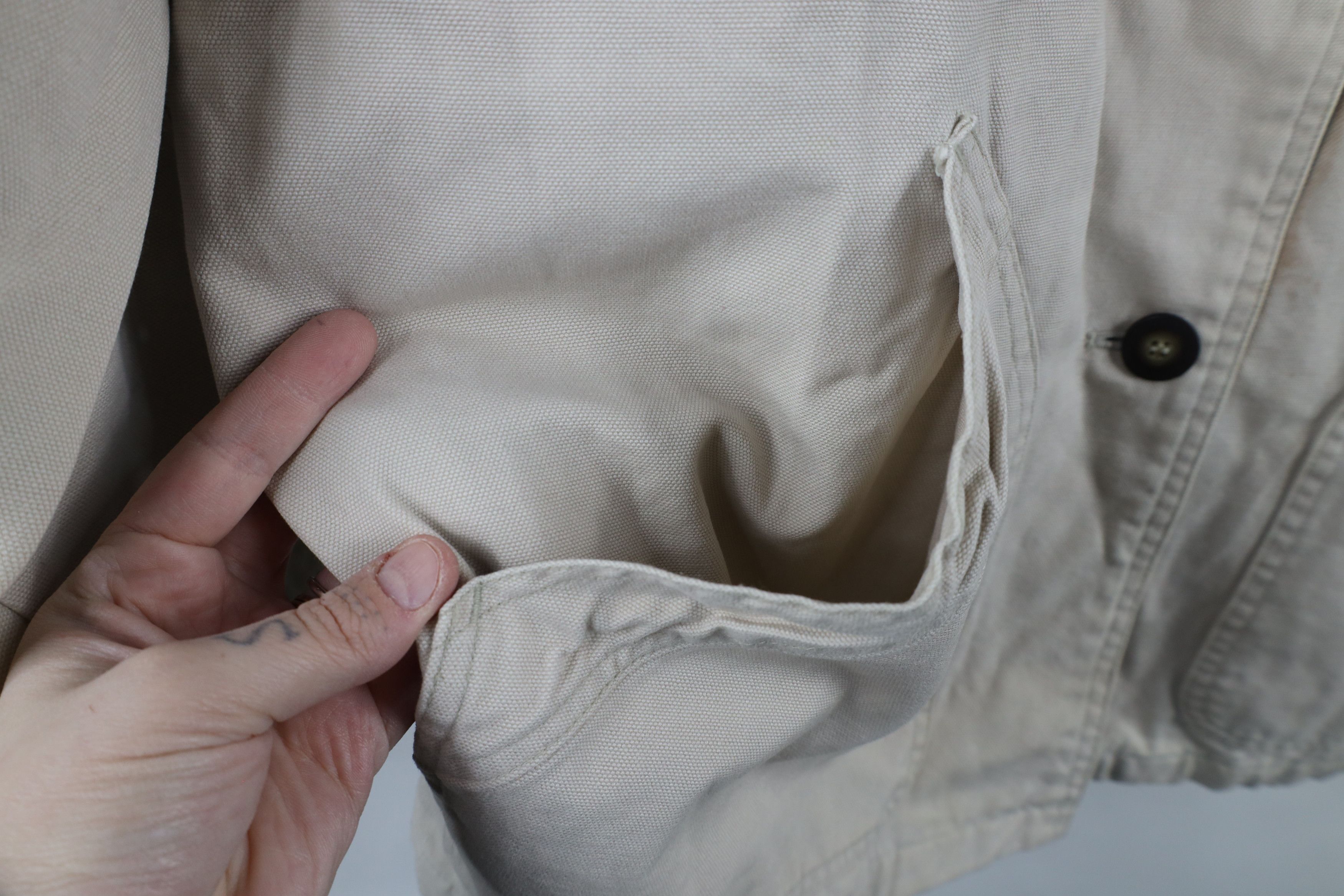 Vintage Vintage 90s Streetwear Flannel Lined Chore Barn Jacket Beige Size XL / US 12-14 / IT 48-50 - 7 Thumbnail