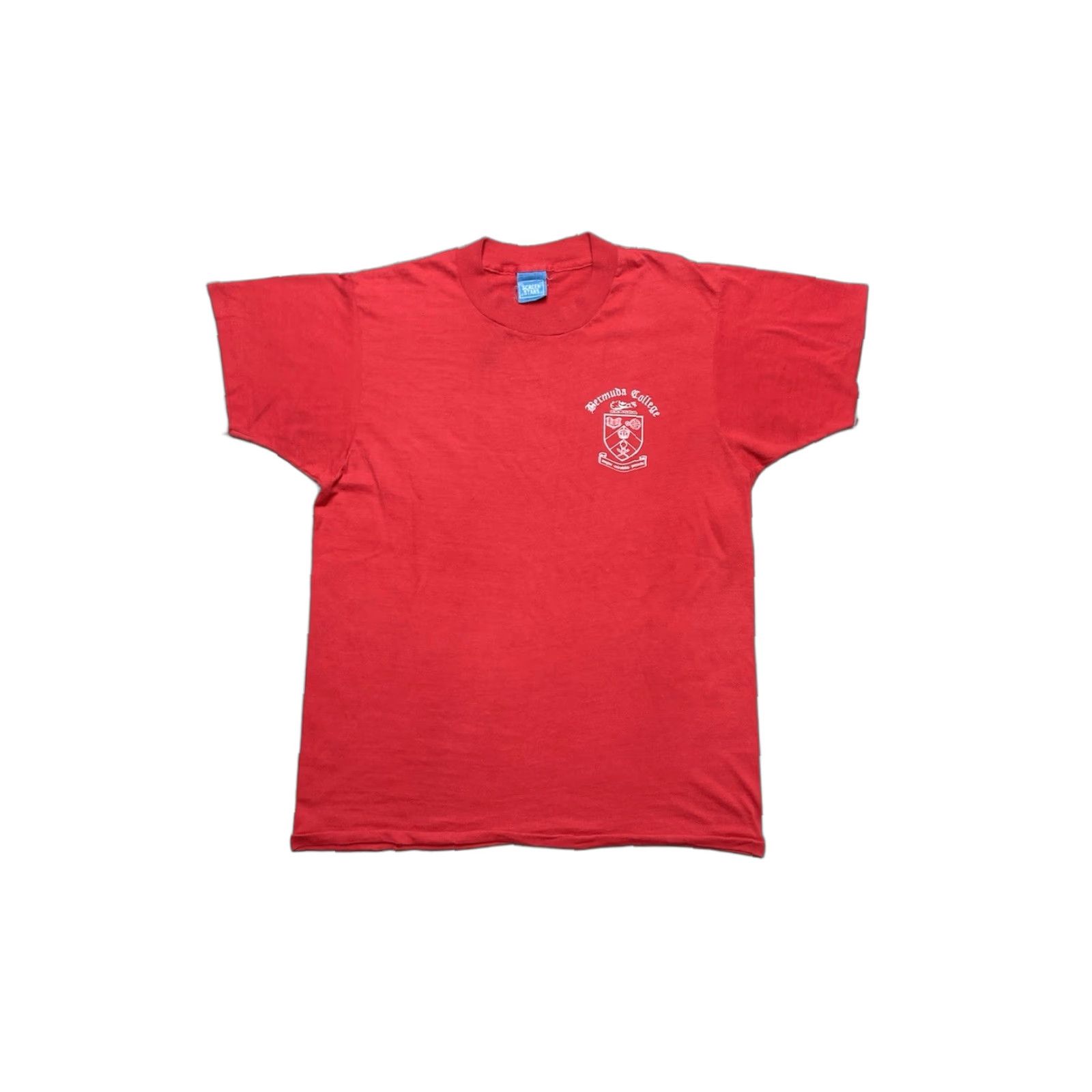 Vintage VINTAGE Crest T-Shirt Bermuda College Crest Stars Screen Large Red Mens L Size US L / EU 52-54 / 3 - 1 Thumbnail